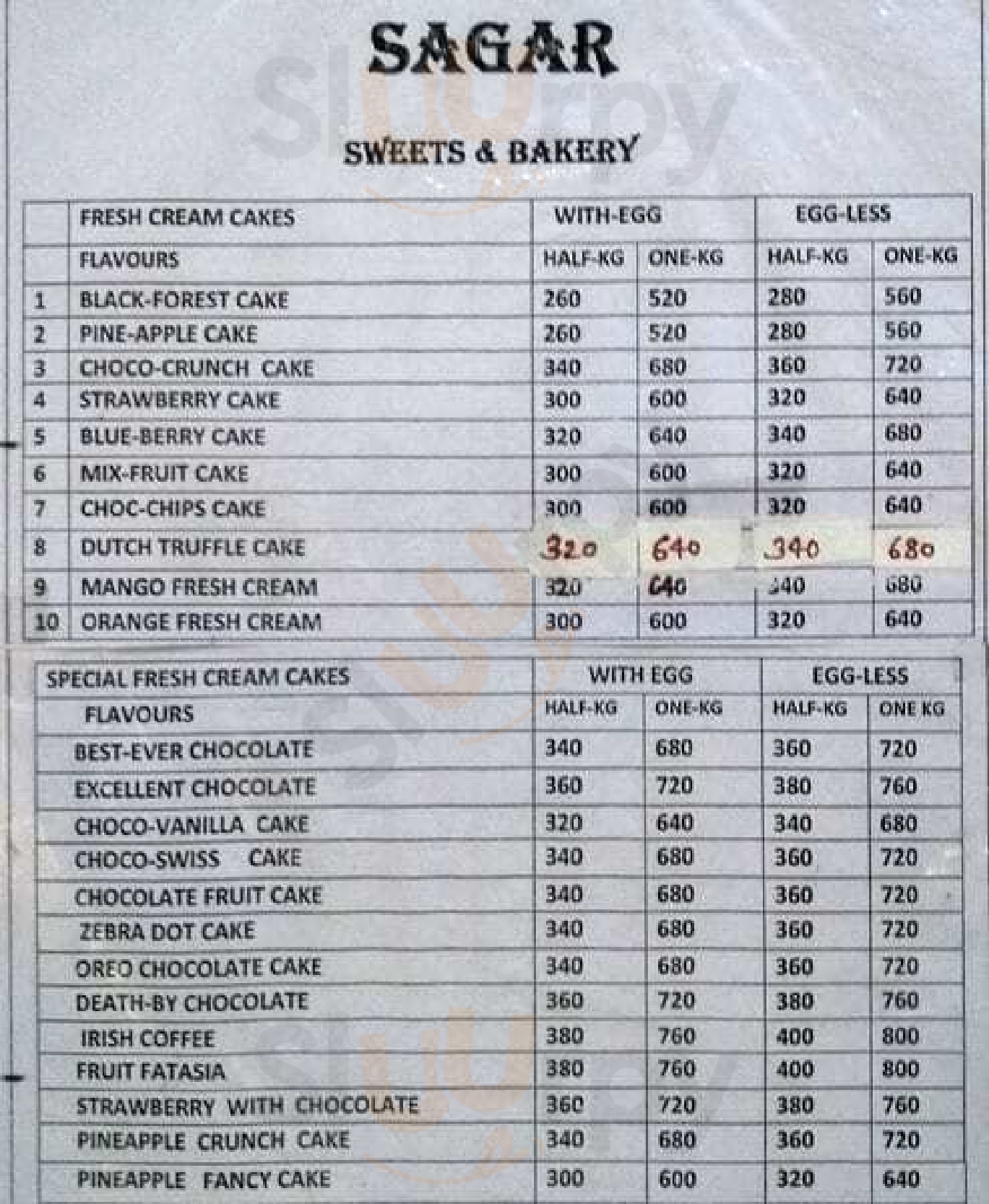 Sagar Sweets & Bakery Mumbai Menu - 1