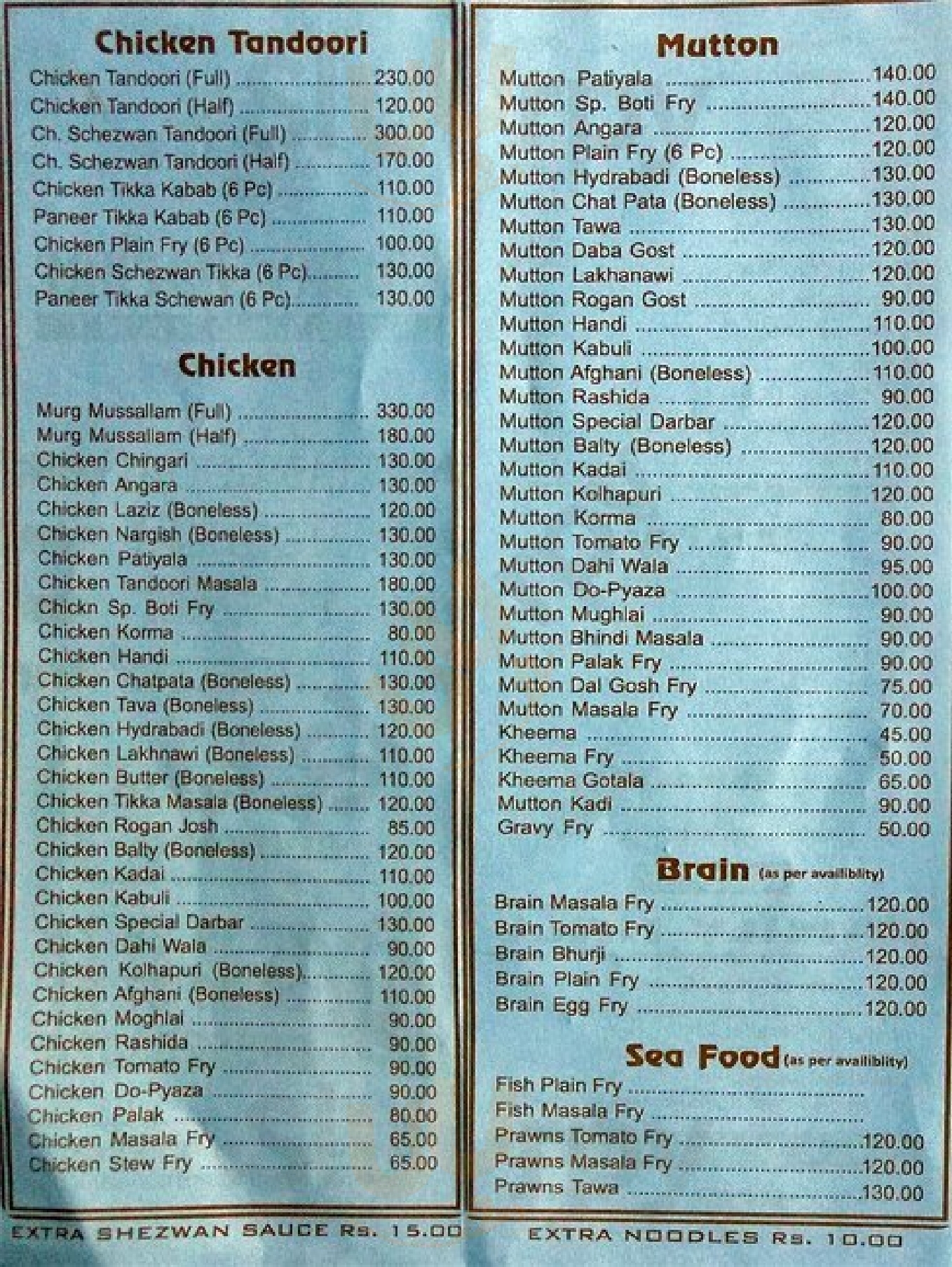 Corner Darbar Mumbai Menu - 1