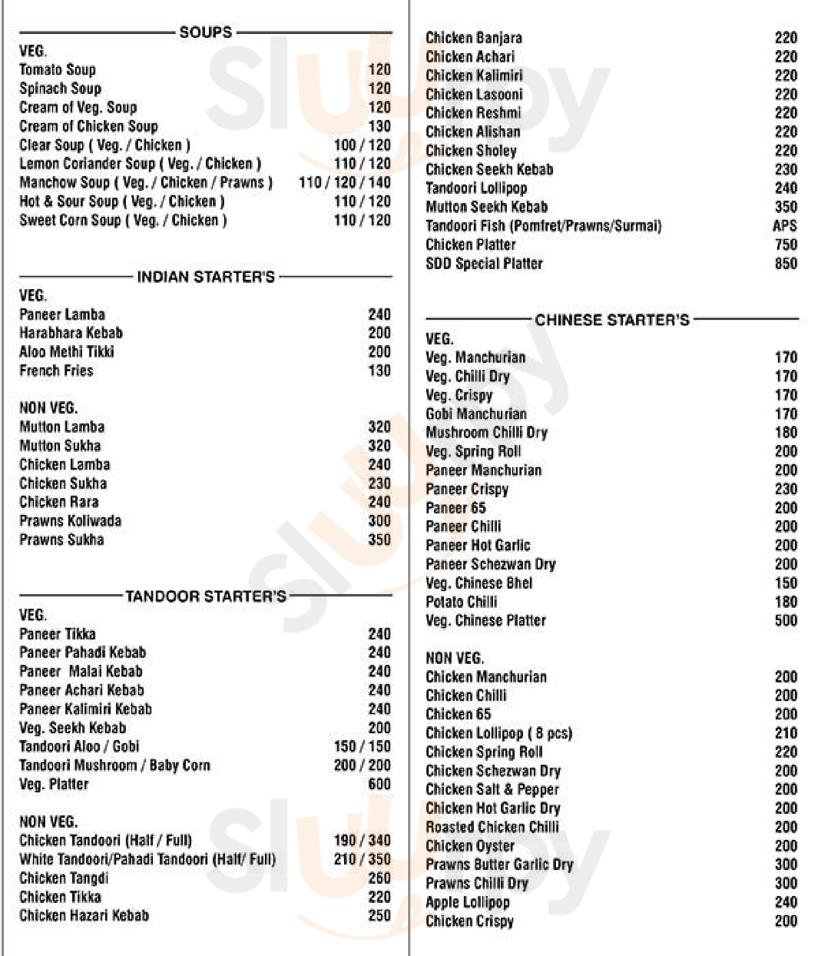 Sai Dariya Dhaba Mumbai Menu - 1