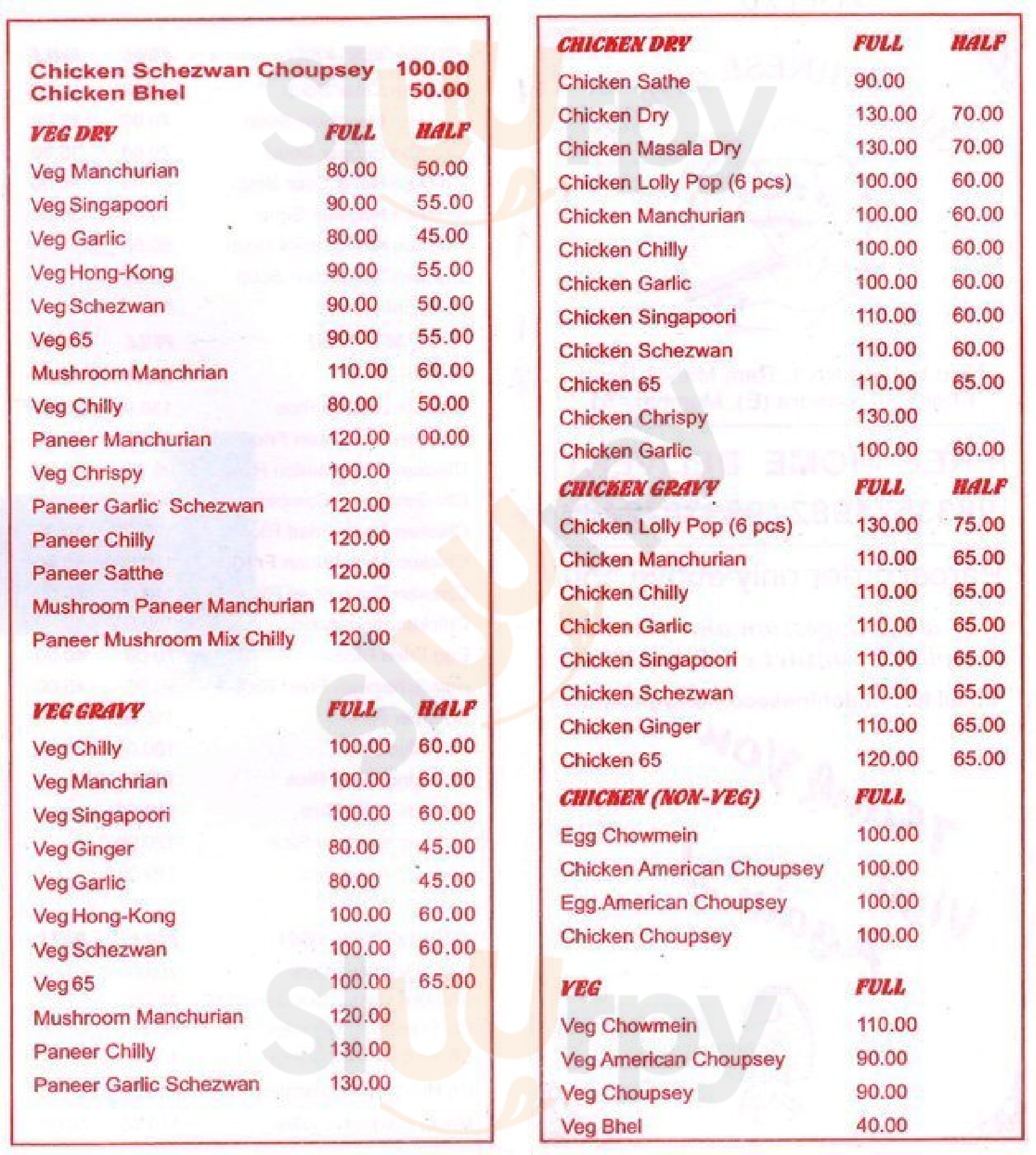 Atul Chinese Corner Mumbai Menu - 1