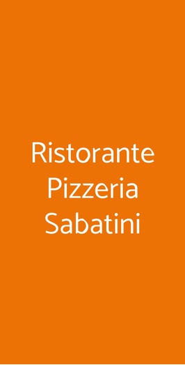 Ristorante Pizzeria Sabatini