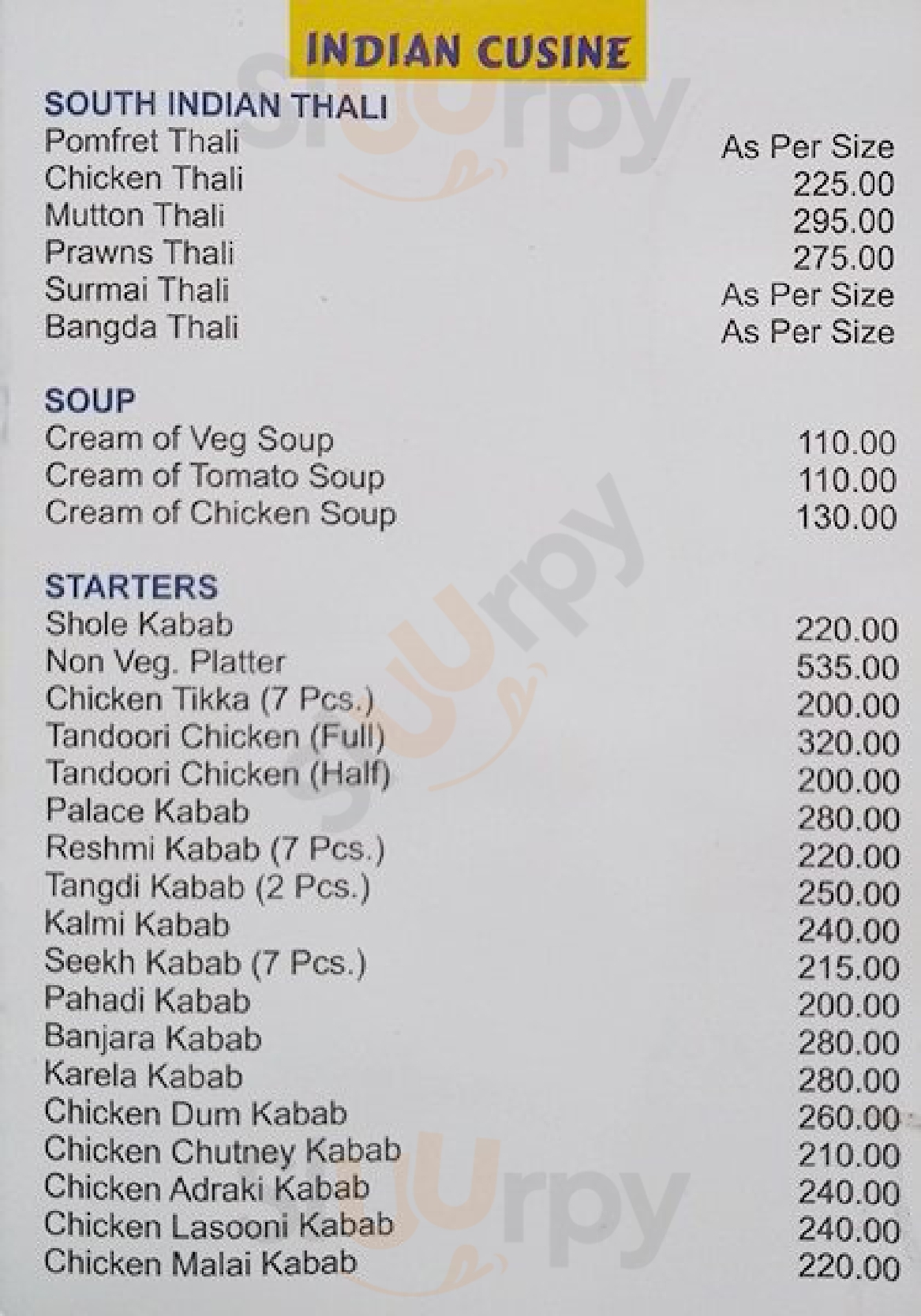 Ratna Palace Mumbai Menu - 1