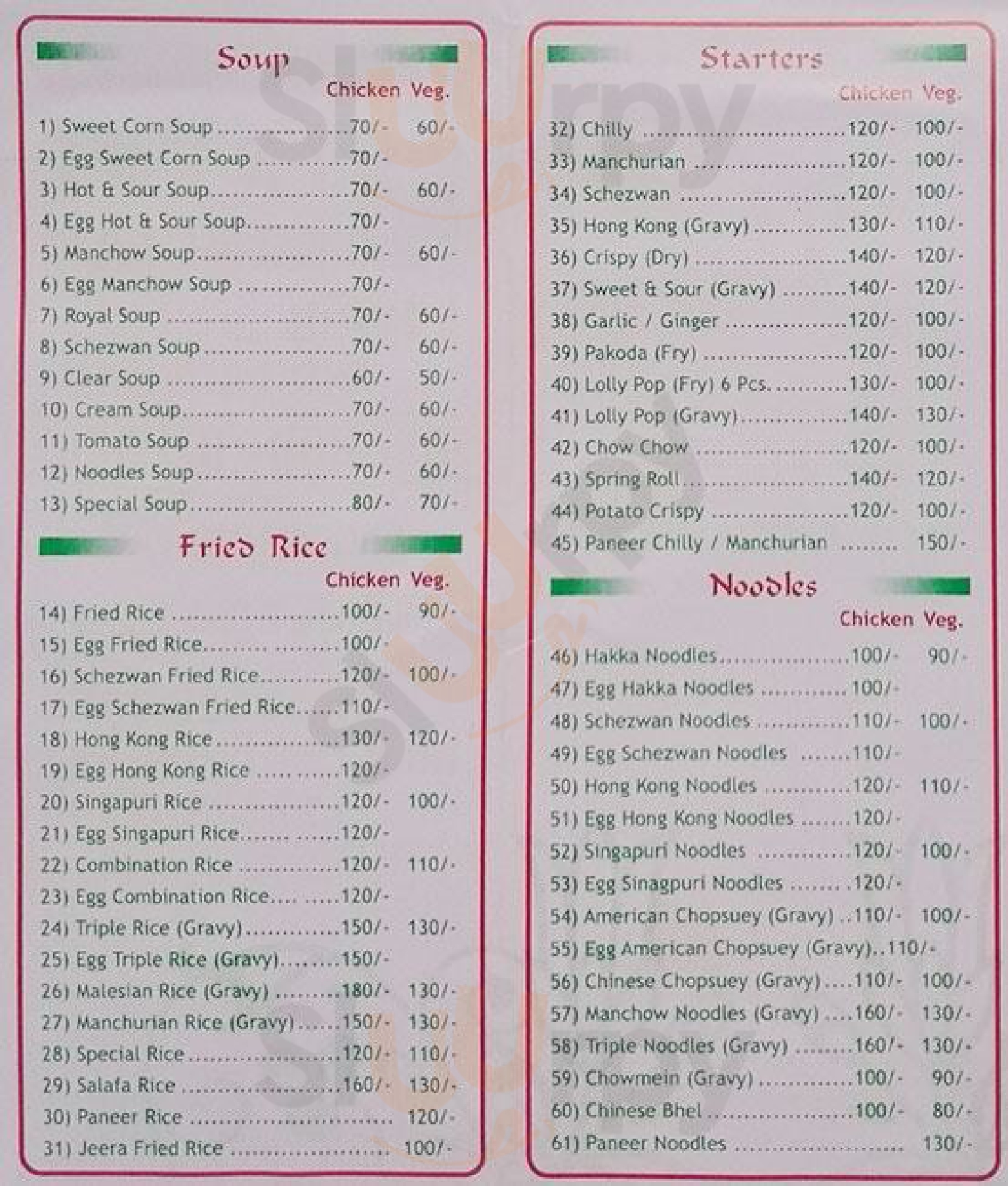 China Town Chinese Mumbai Menu - 1