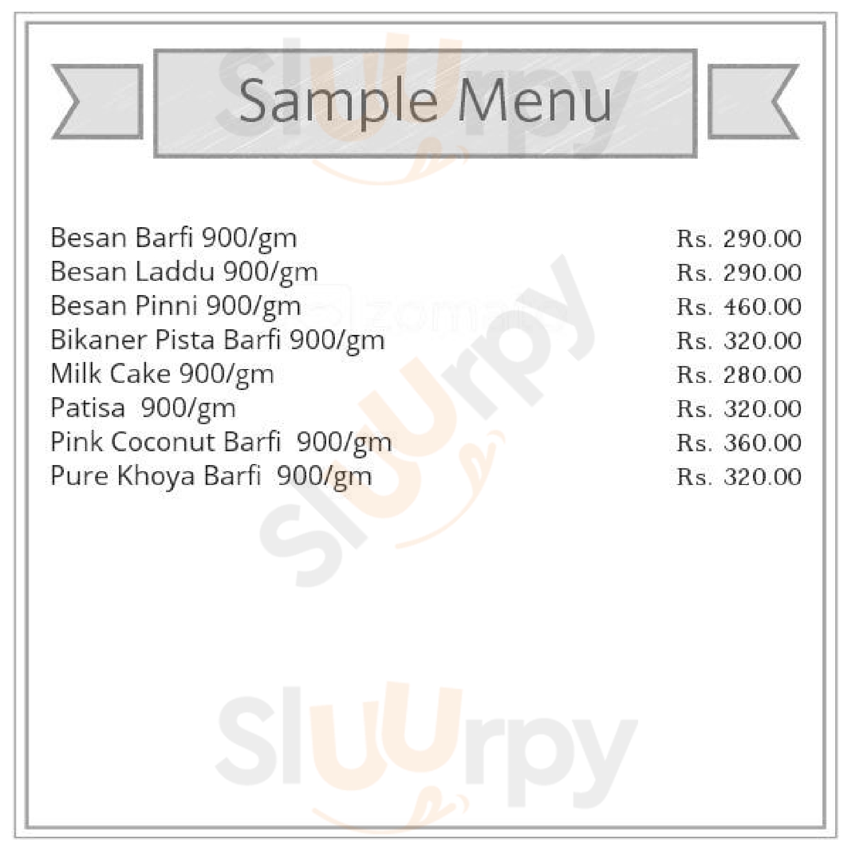 Sai Ram Sweets New Delhi Menu - 1