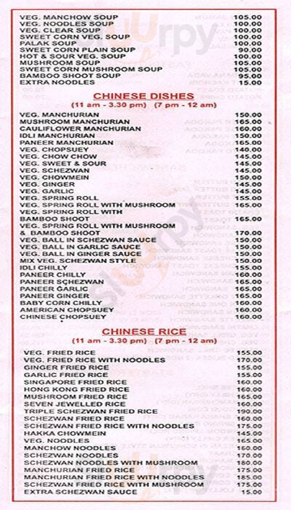 Sandeep Restaurant Mumbai Menu - 1