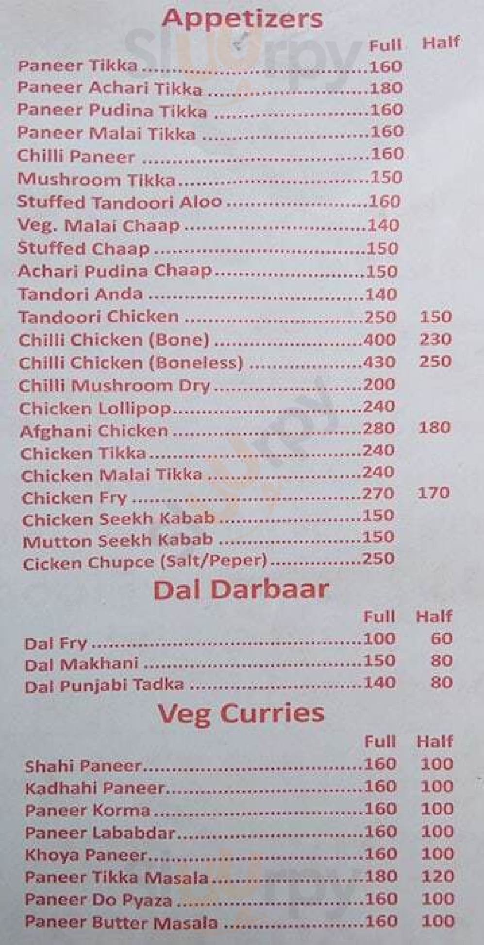 Ann Jal Bhojanalay New Delhi Menu - 1