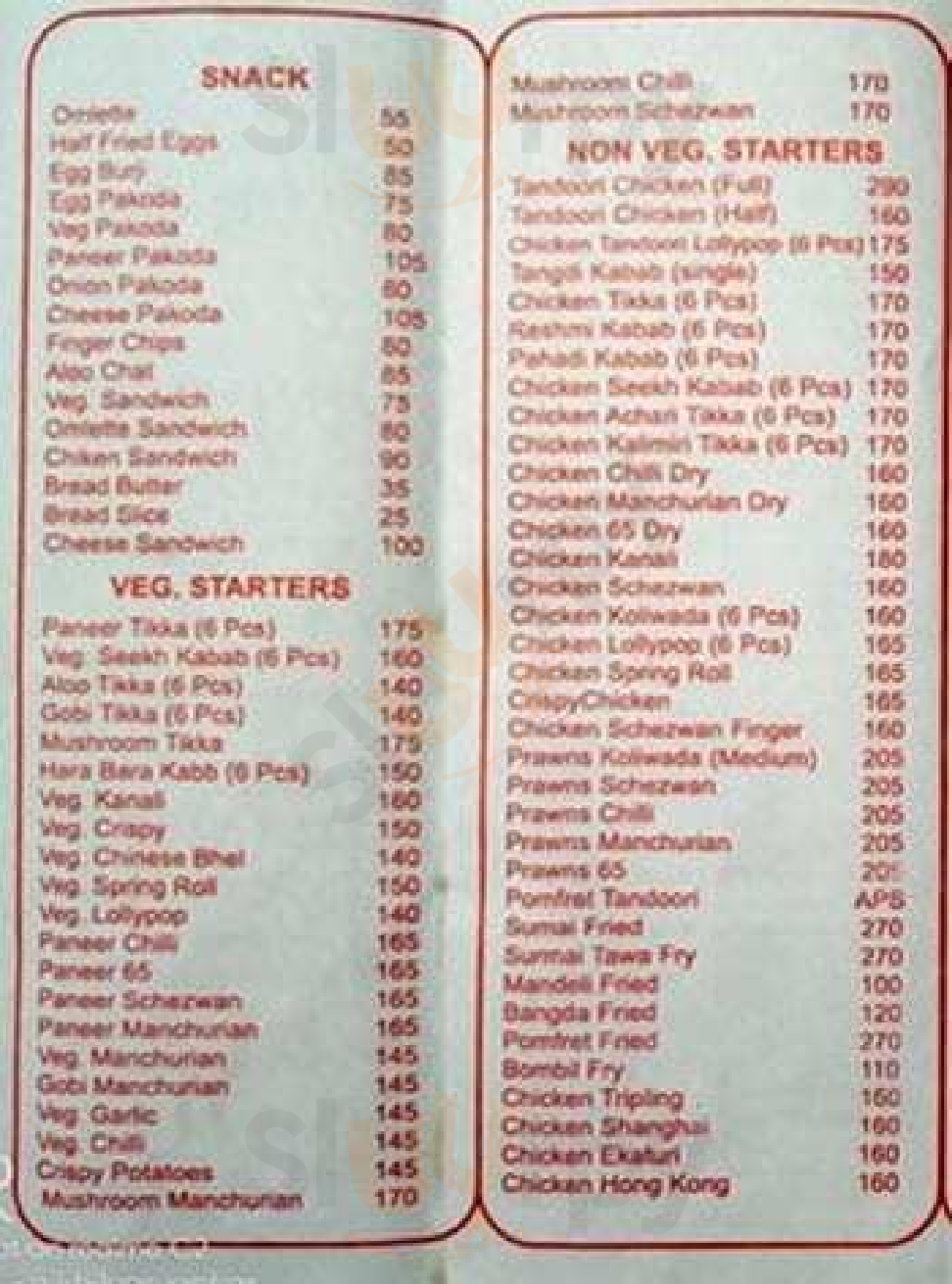 Pramod Restaurant & Bar Mumbai Menu - 1