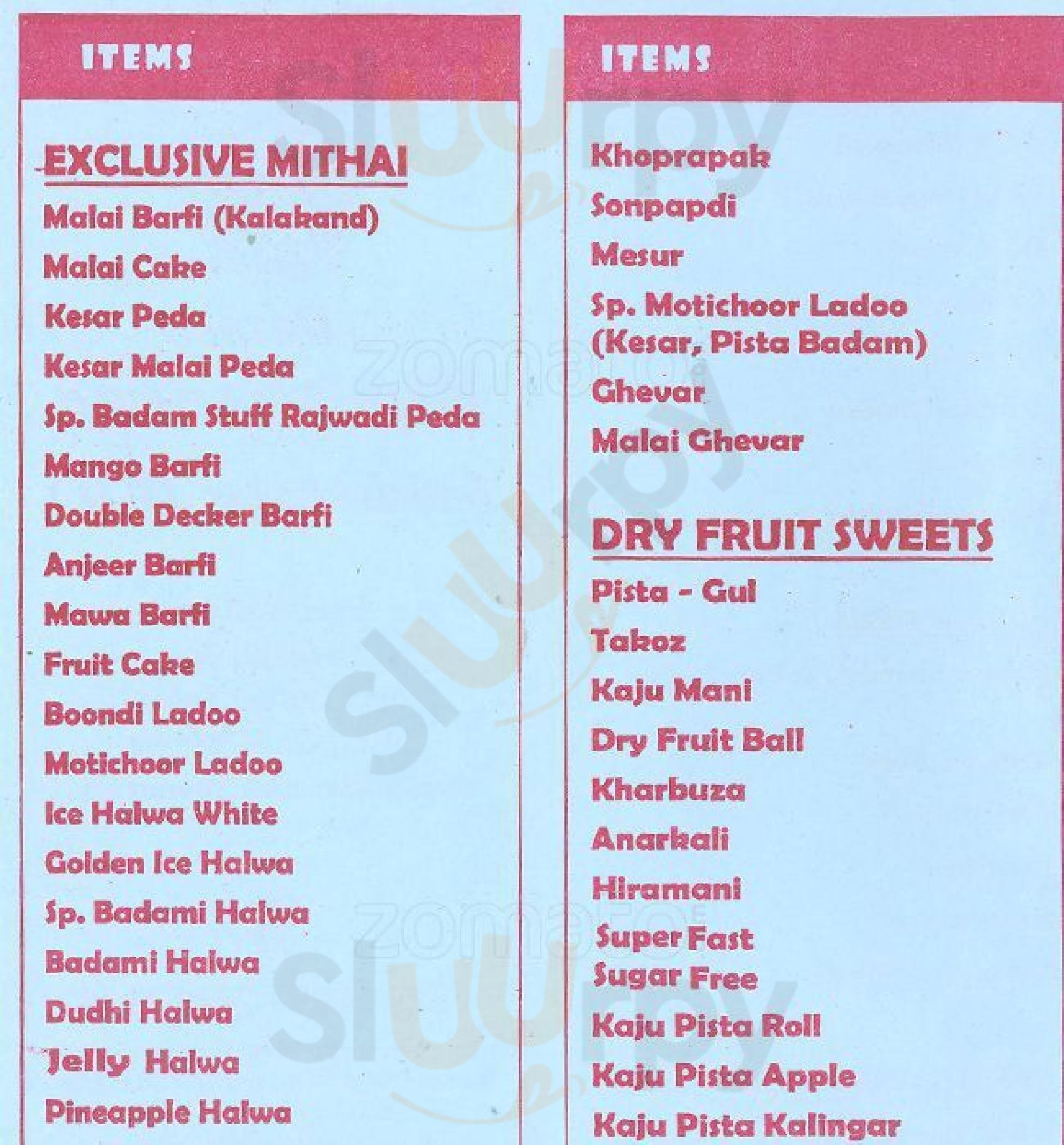 Desai Bhaishankar Gaurishankar (k.p) Mumbai Menu - 1