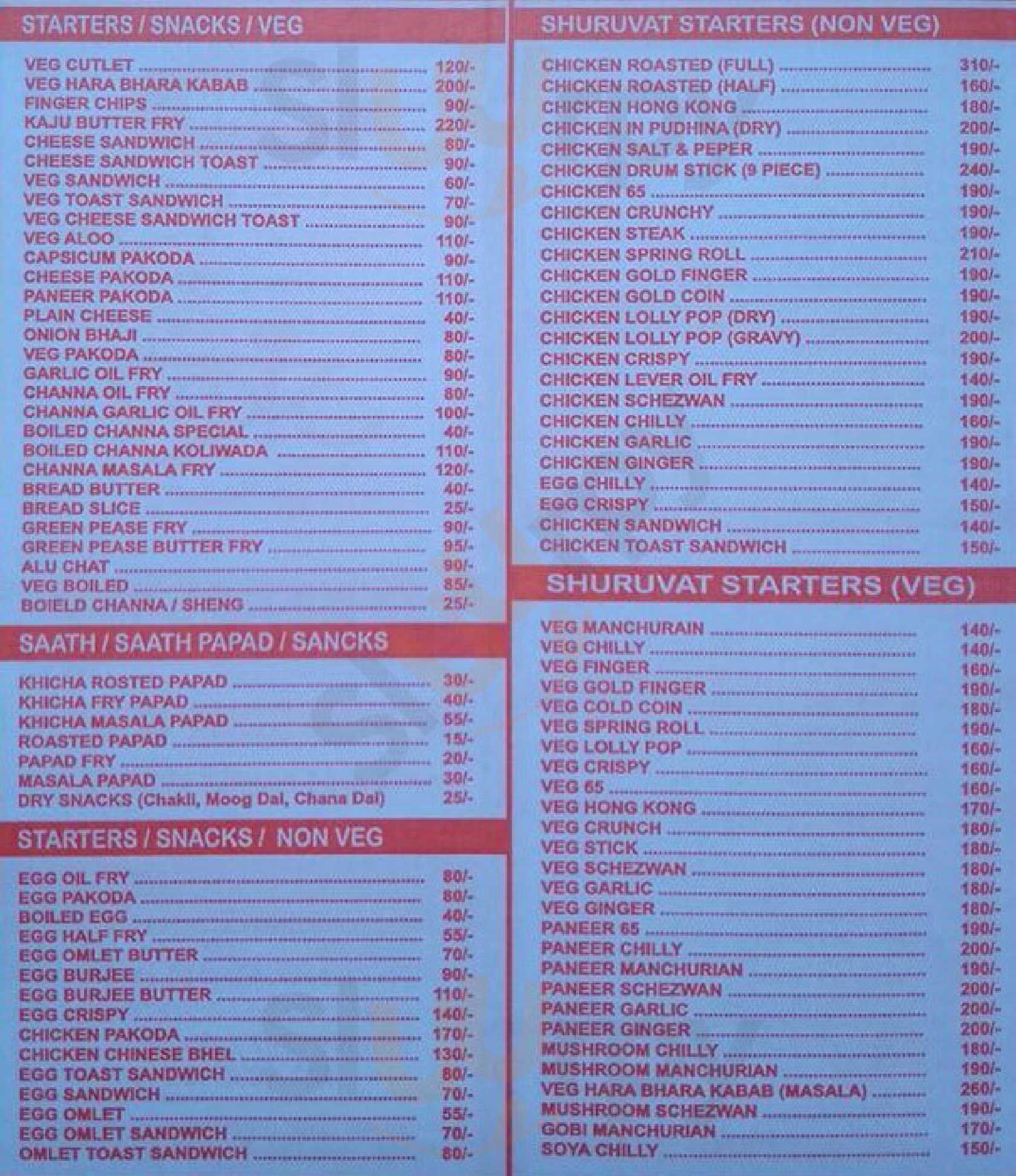 Ankur Restaurant & Bar Mumbai Menu - 1