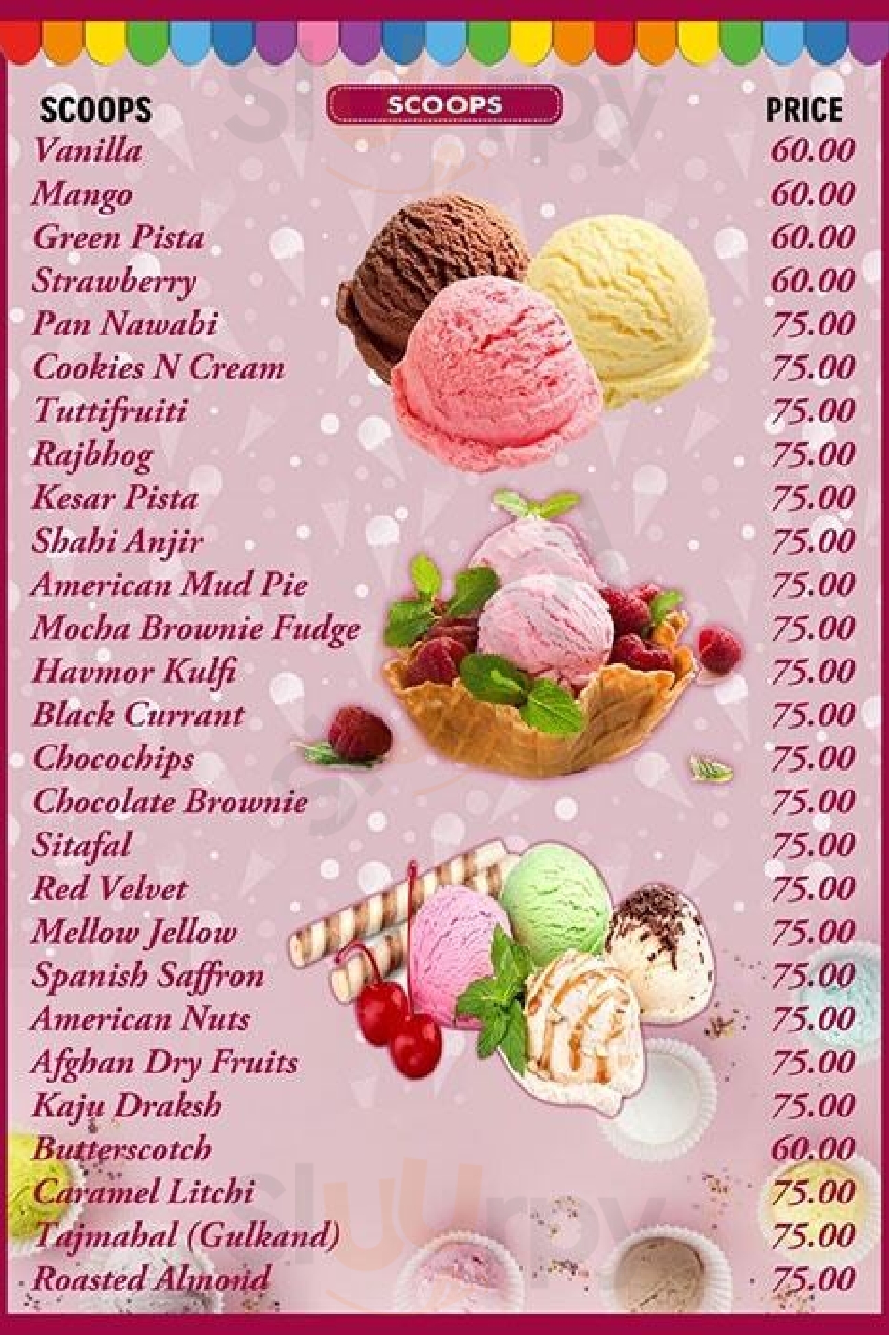 Amul Ice Cream menù, Mumbai Main Menu Sluurpy