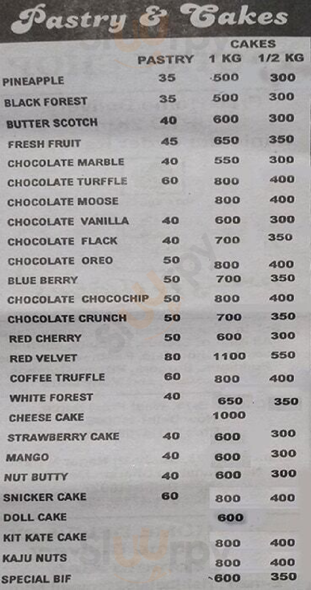 Standard Pastry Shop New Delhi Menu - 1