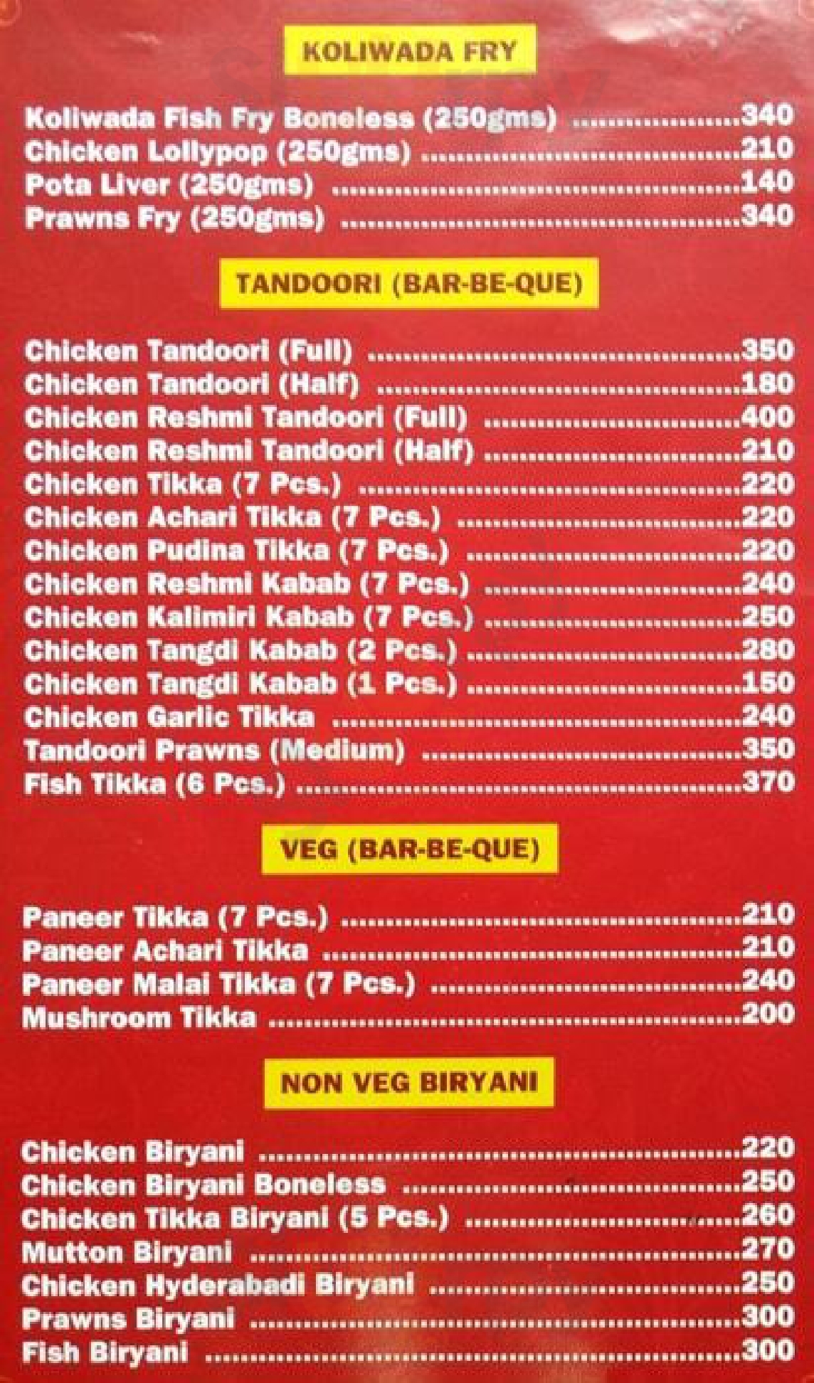 Sonu's Punjabi Dhaba Mumbai Menu - 1