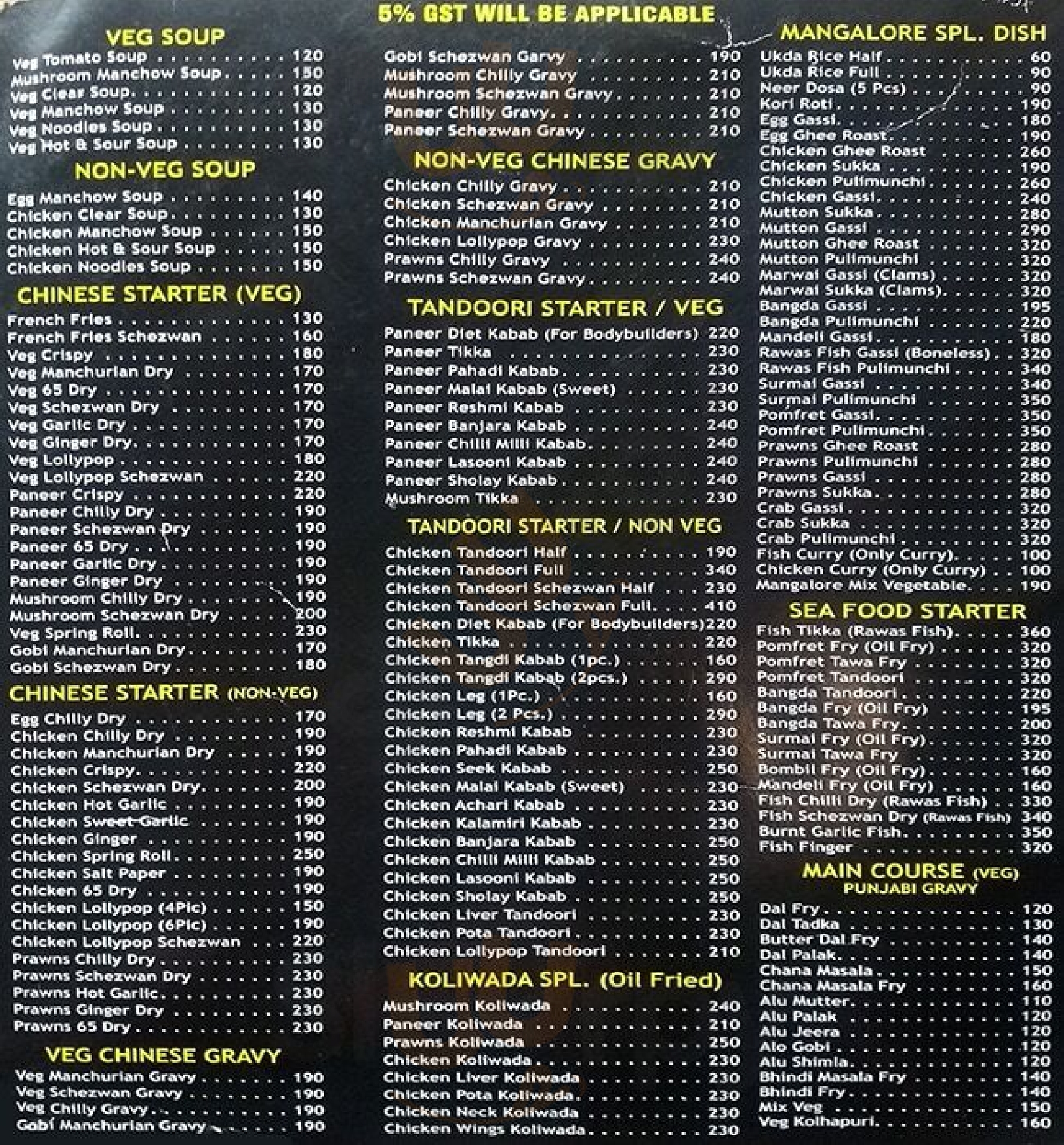 Mangalore Tadka Mumbai Menu - 1