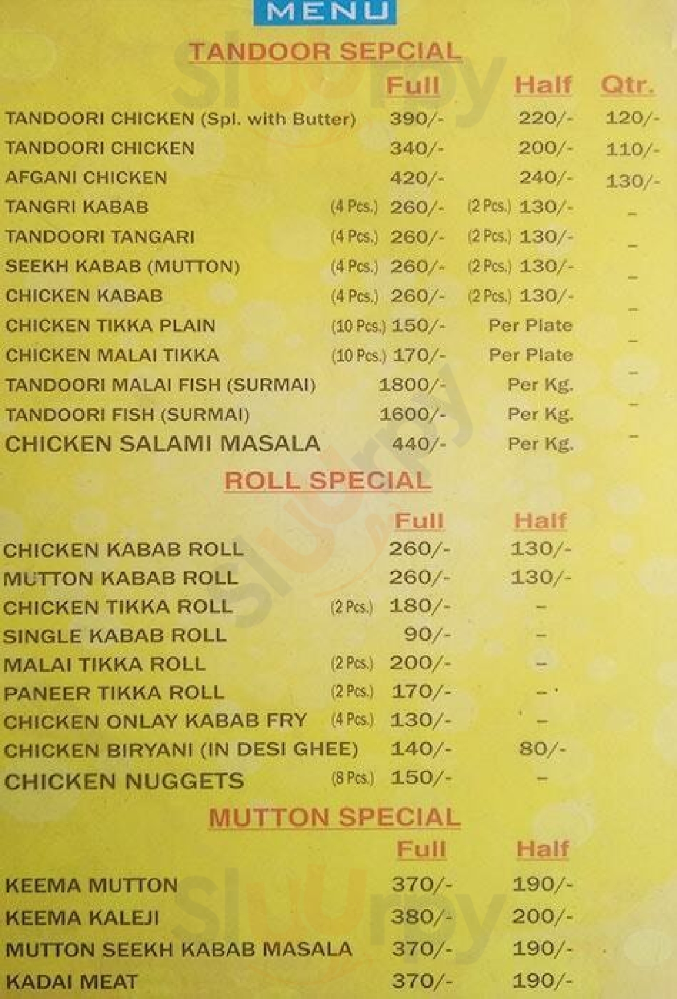 Paramjeet Fish & Chicken Point New Delhi Menu - 1