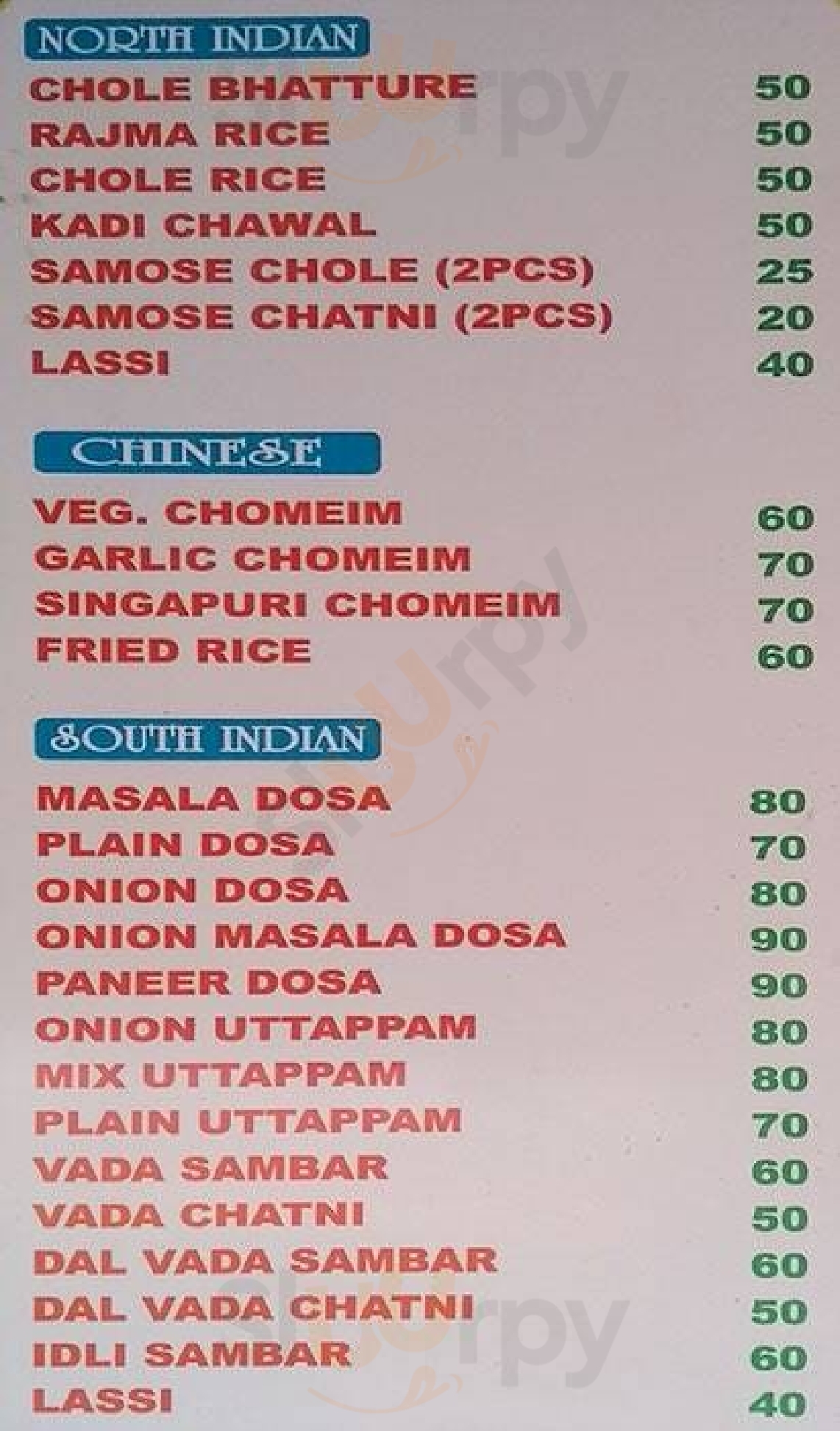 Jasmine Fast Food Centre New Delhi Menu - 1