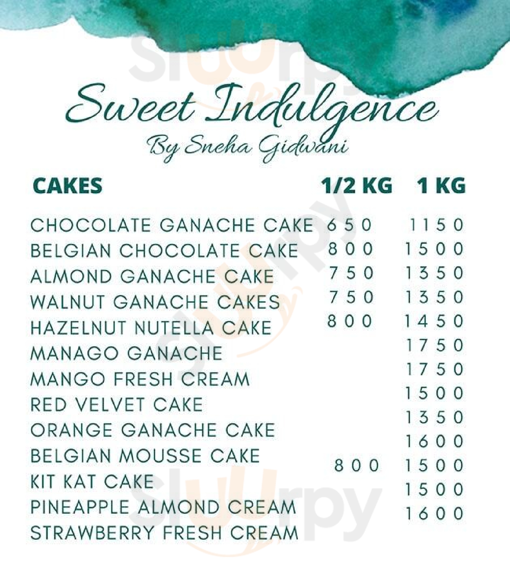 Sweet Indulgence Mumbai Menu - 1