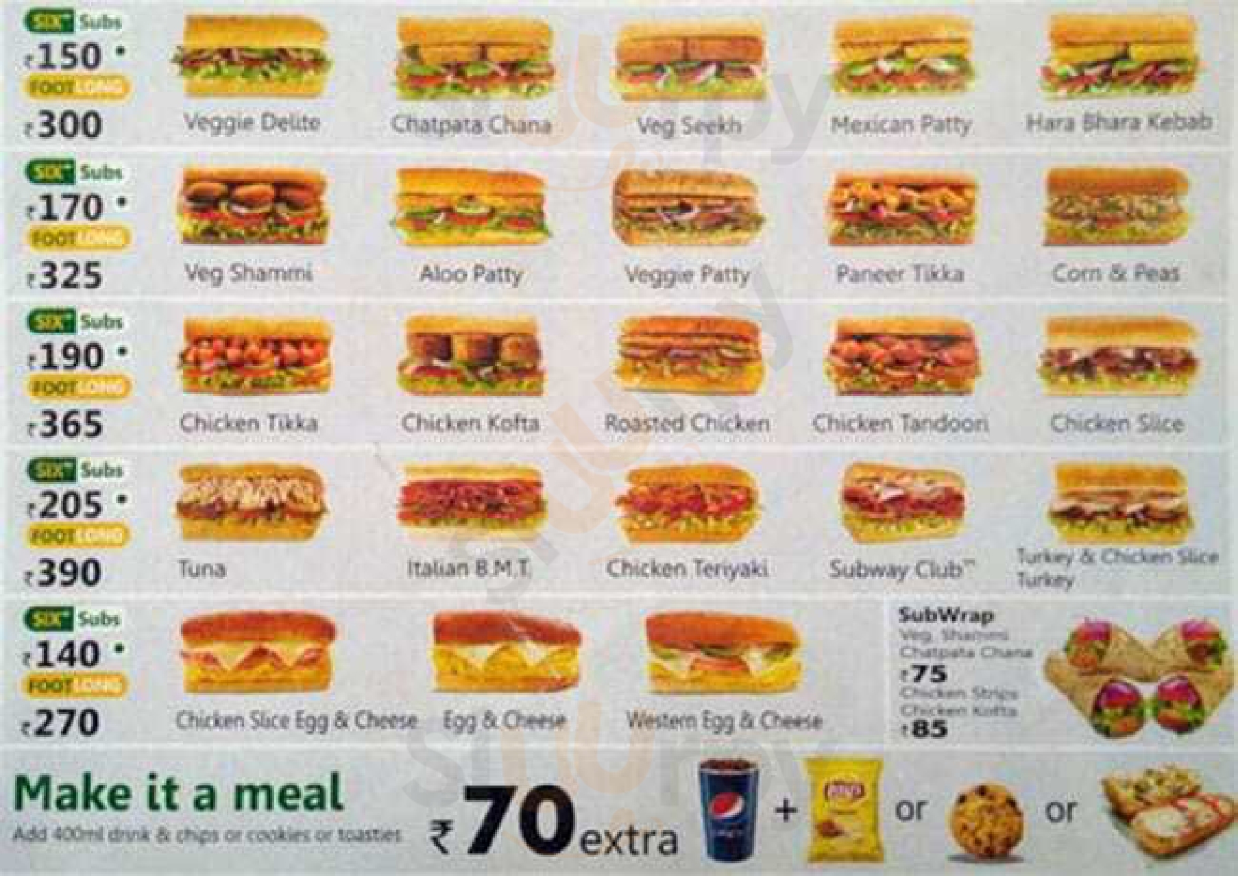 Subway New Delhi Menu - 1