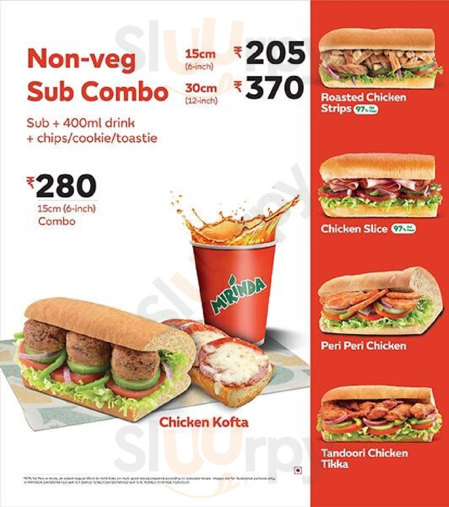 Subway deals price list