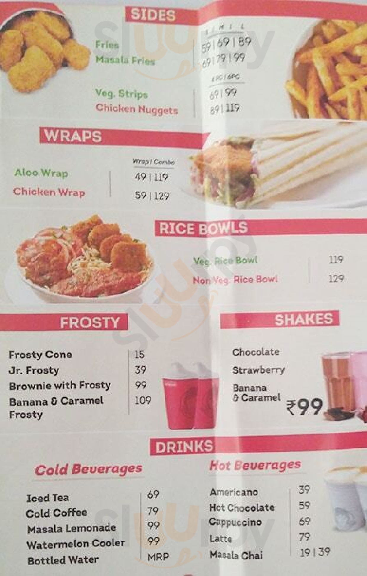 Wendy's menù, New Delhi Main Menu Sluurpy