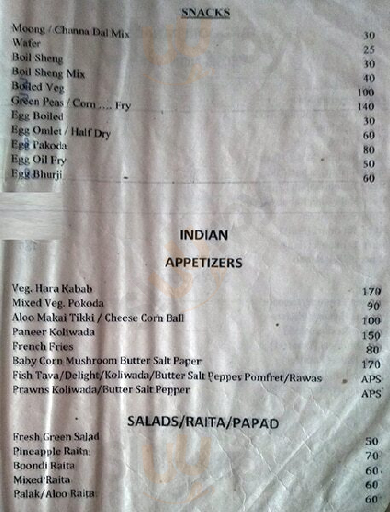 Sarang Bar & Restaurant Mumbai Menu - 1