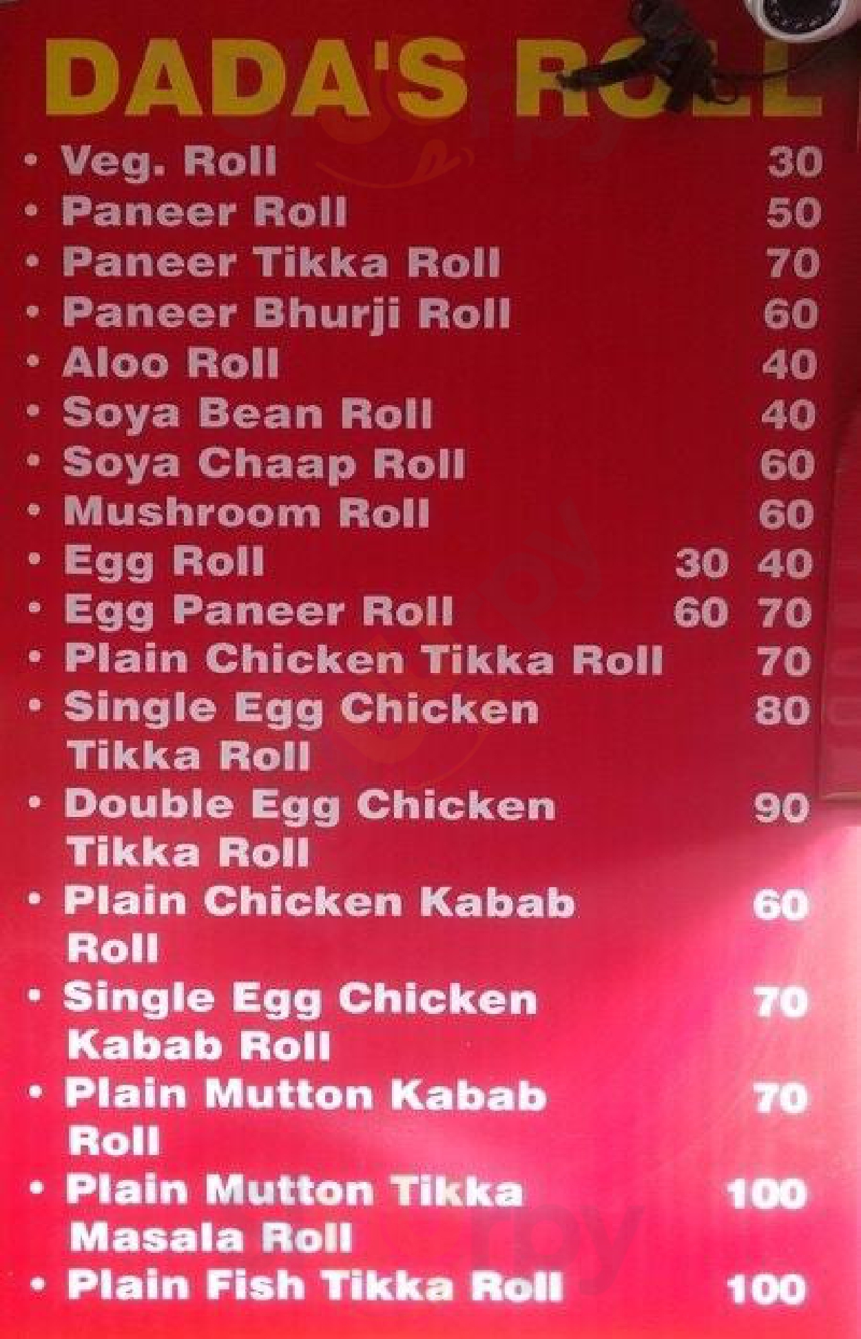 Dada's Roll Cafe New Delhi Menu - 1