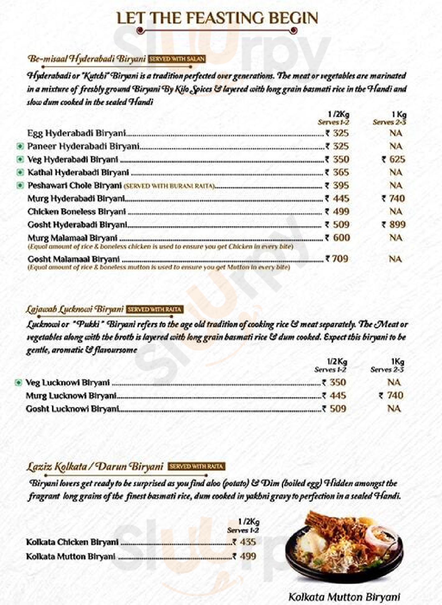 Biryani By Kilo - Andheri East Mumbai Menu - 1