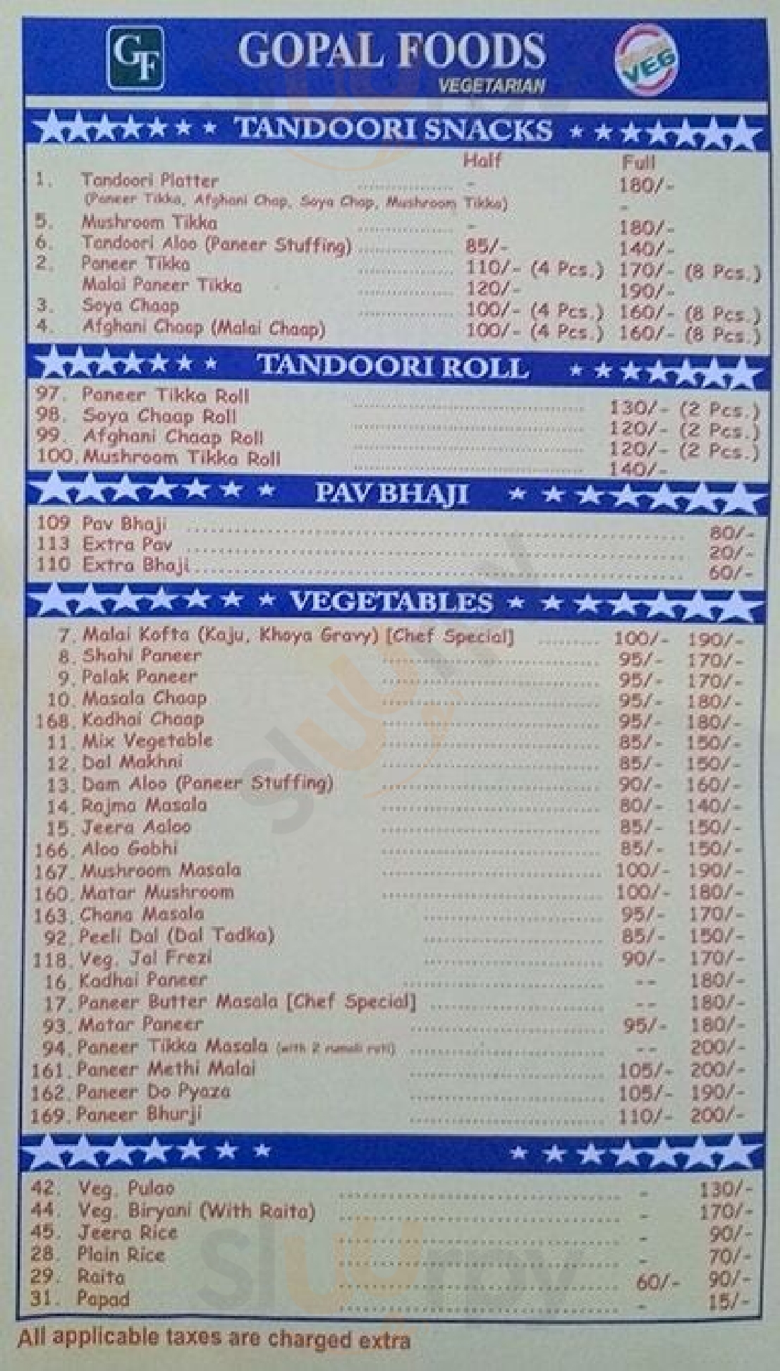 Gopal Foods New Delhi Menu - 1