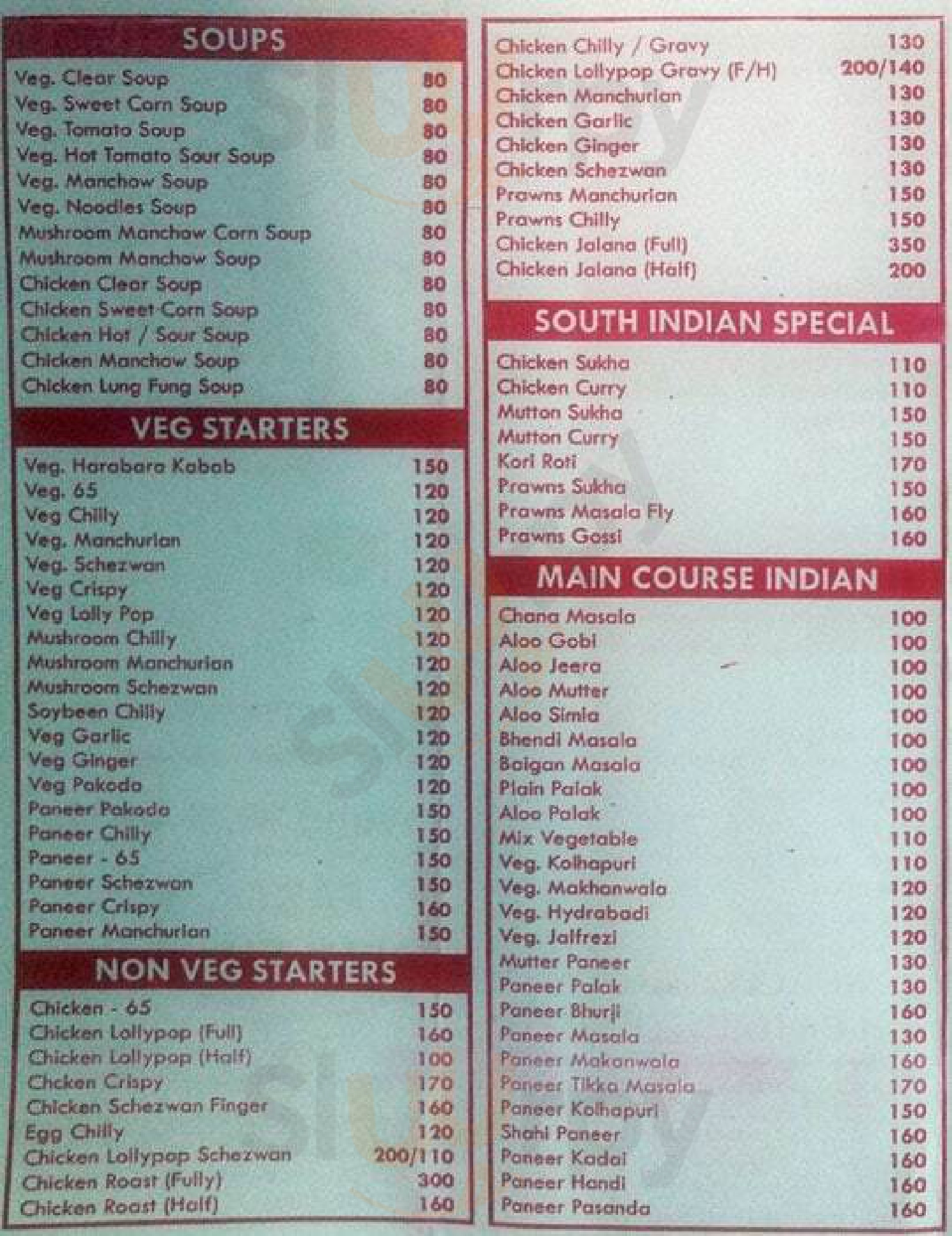 Hotel Sai Lunch Home Restaurant Mumbai Menu - 1