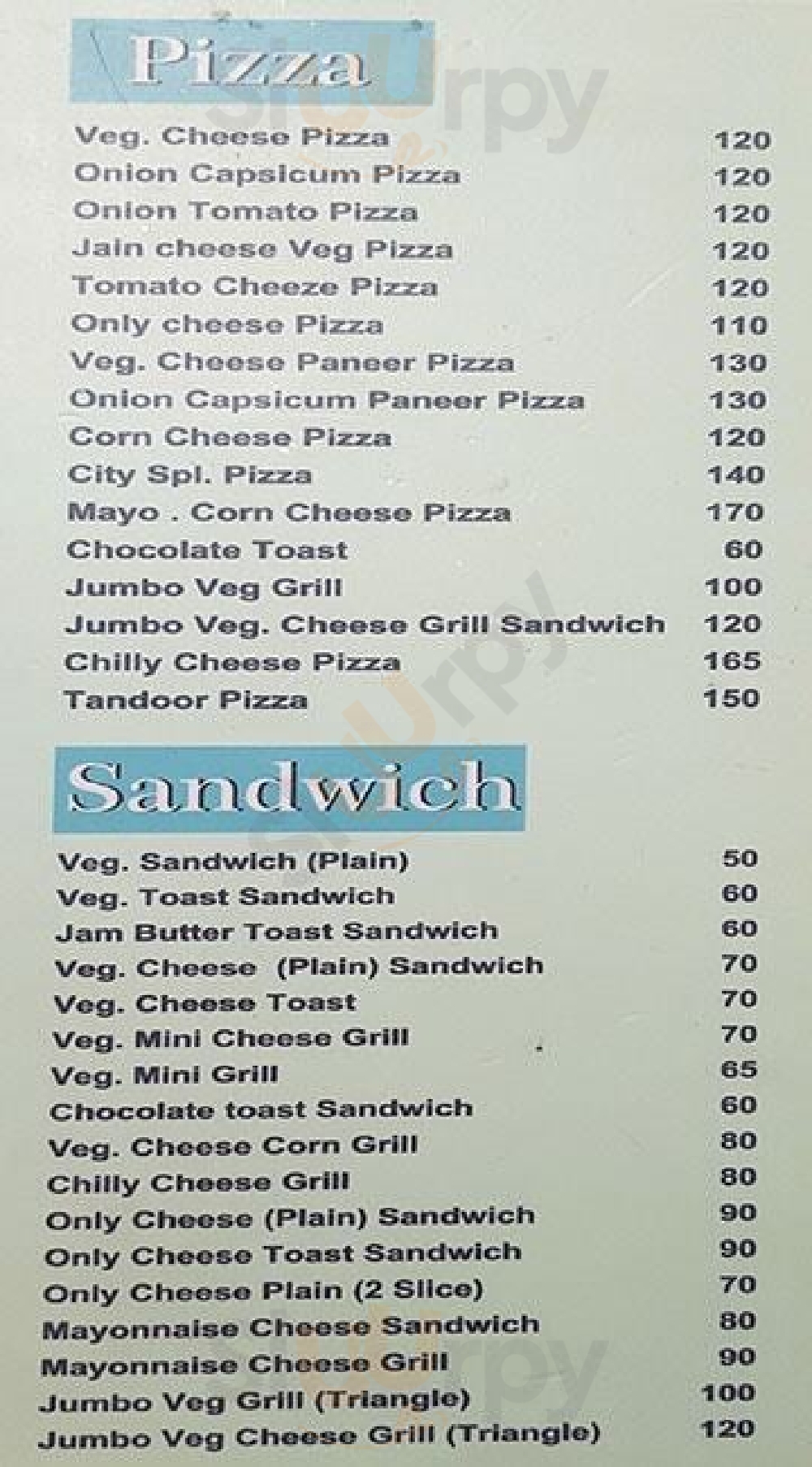 City Sandwich Mumbai Menu - 1