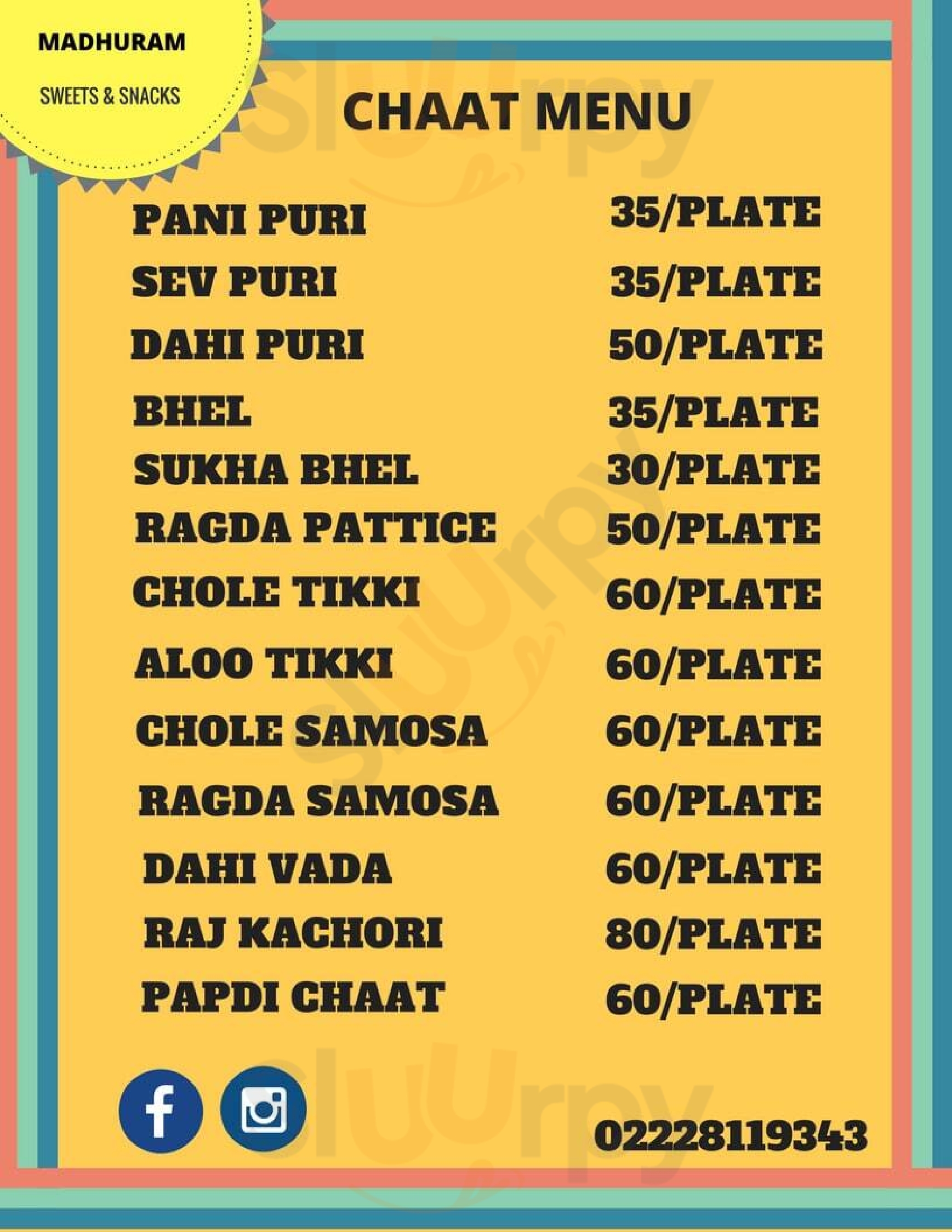 Madhuram Mumbai Menu - 1