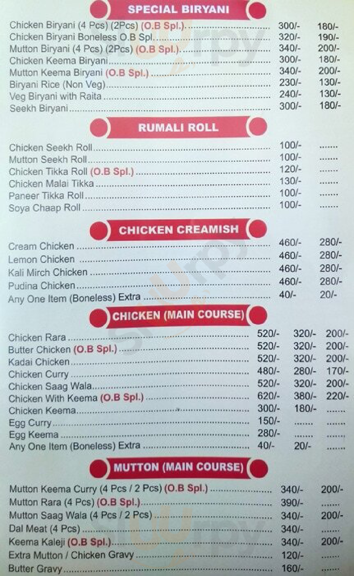 Oberoi Biryani New Delhi Menu - 1