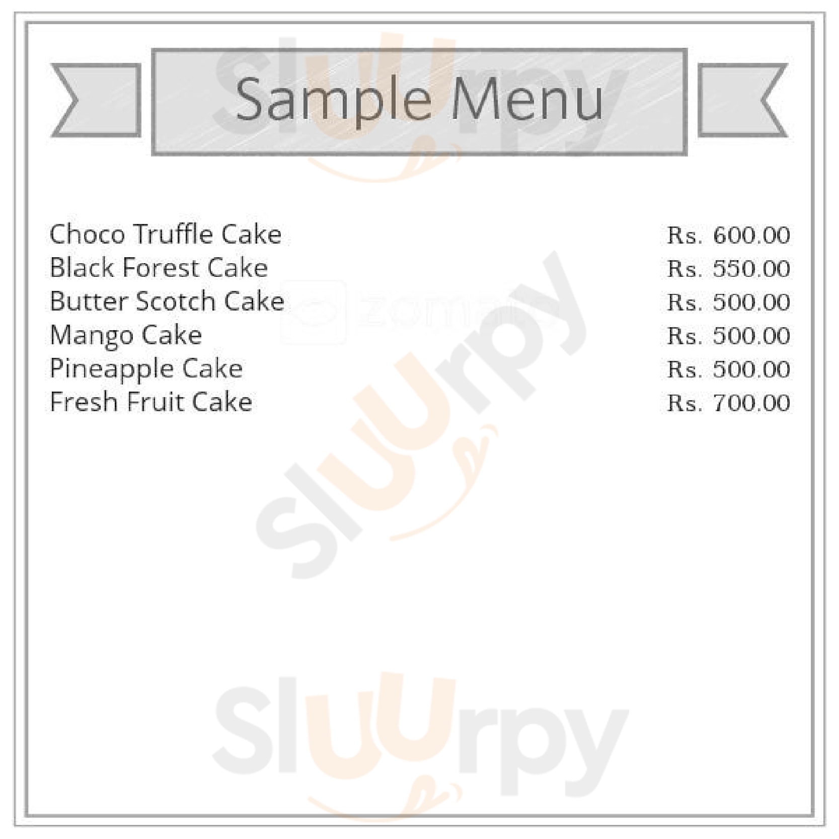 Arora Pastry Palace New Delhi Menu - 1