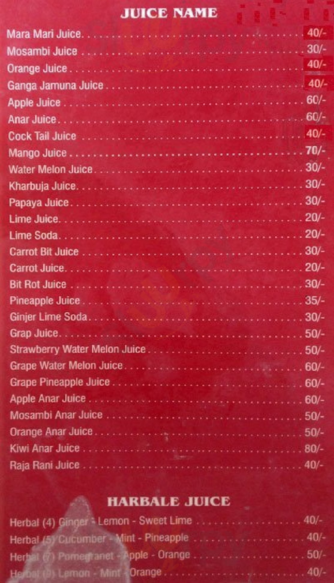 Royal Juice Mumbai Menu - 1