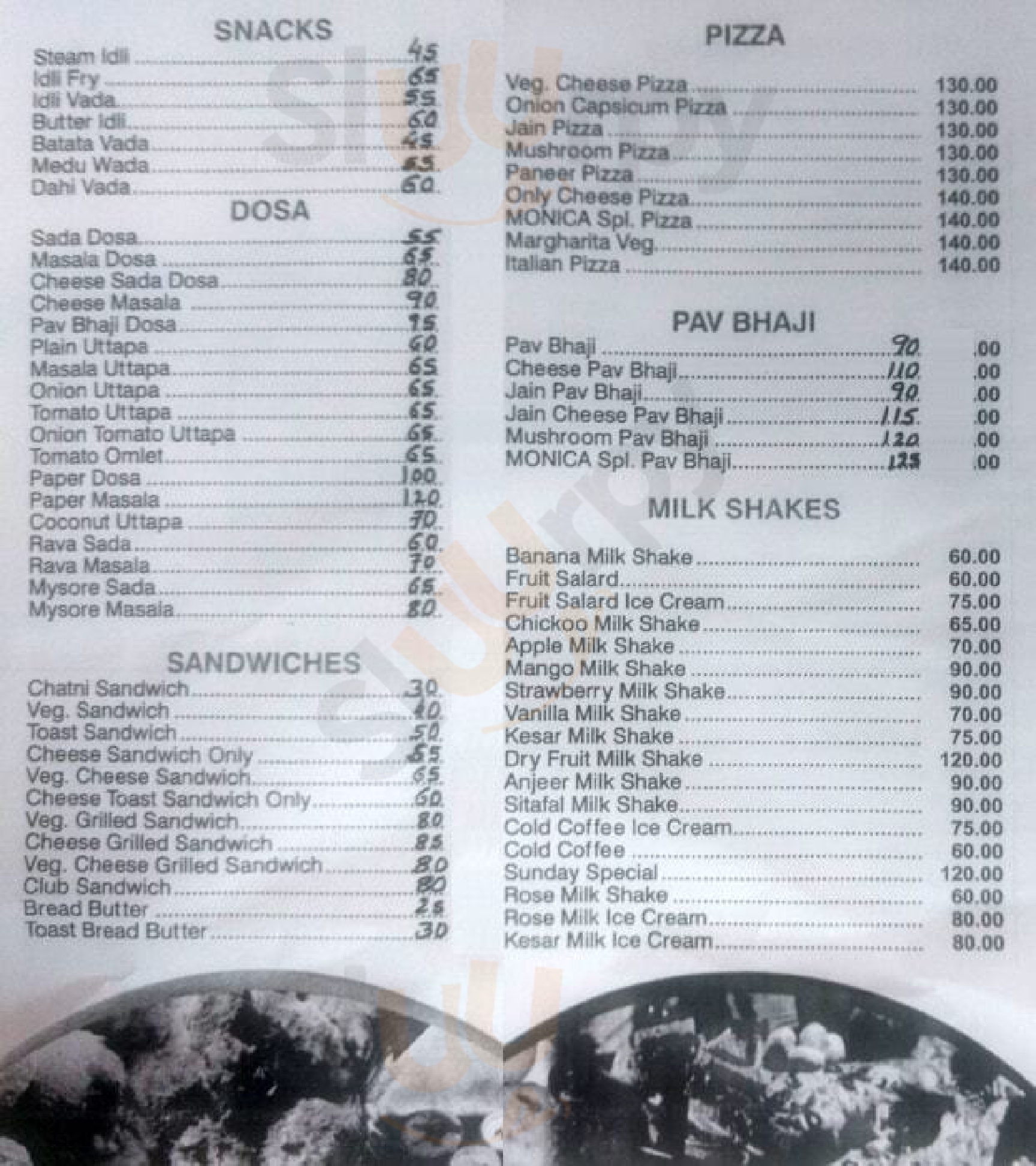 Monika Snacks Bar & Juice Centre Mumbai Menu - 1