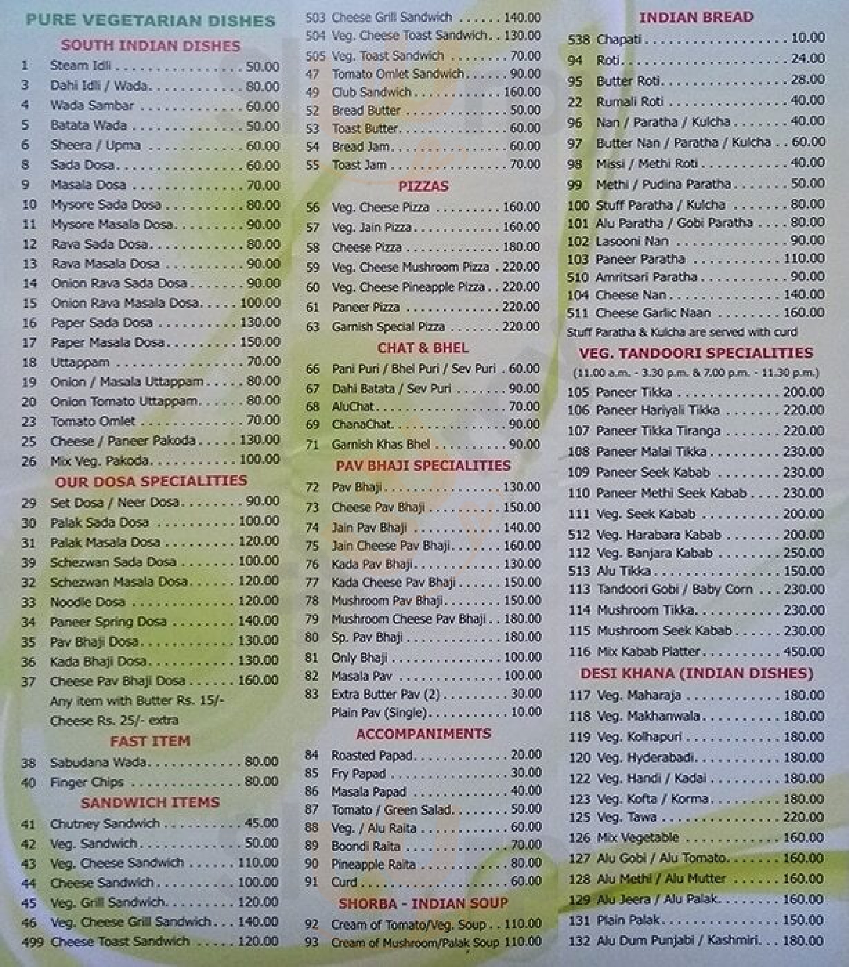 Peninsula Mumbai Menu - 1