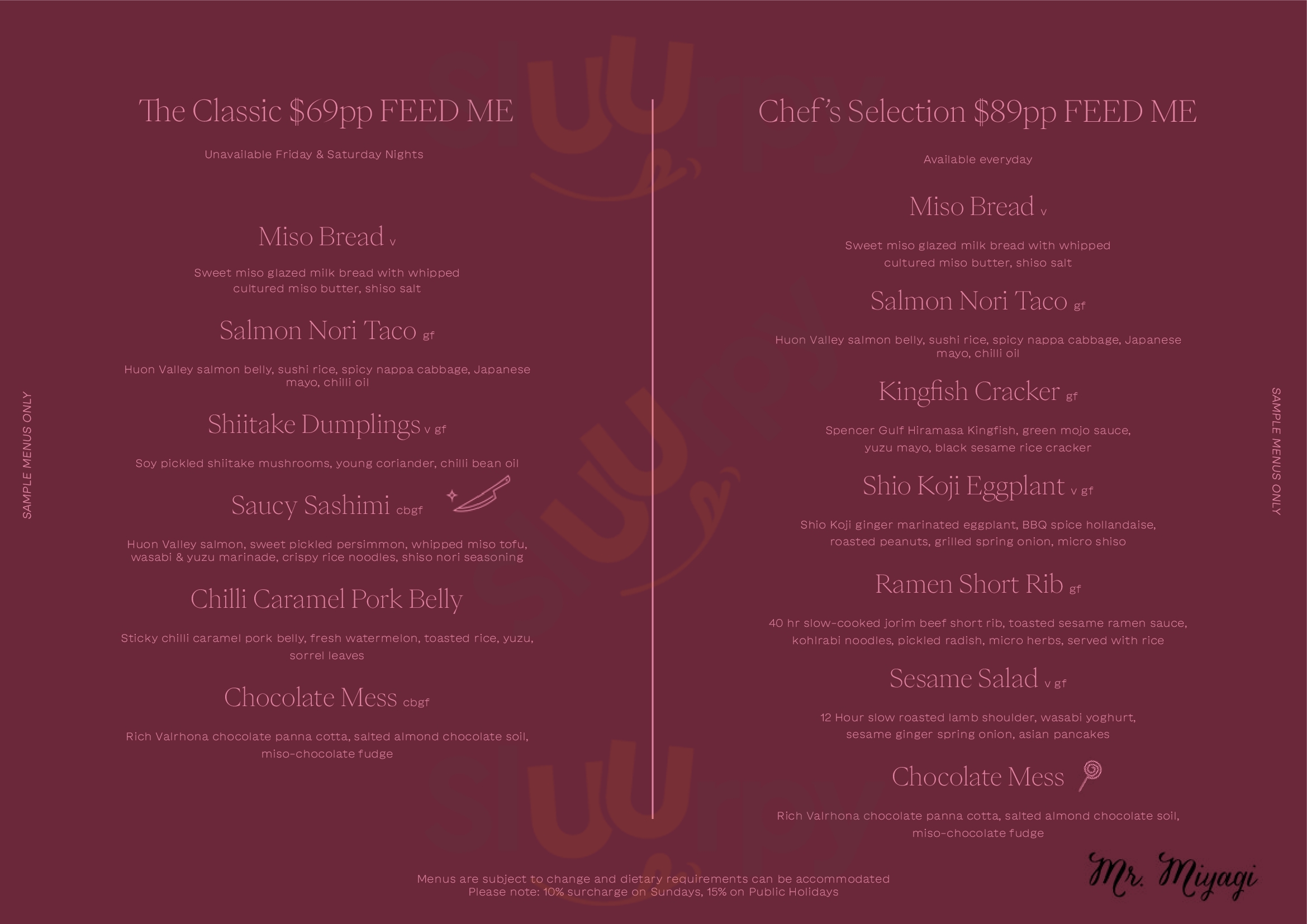 Mr. Miyagi Windsor Menu - 1
