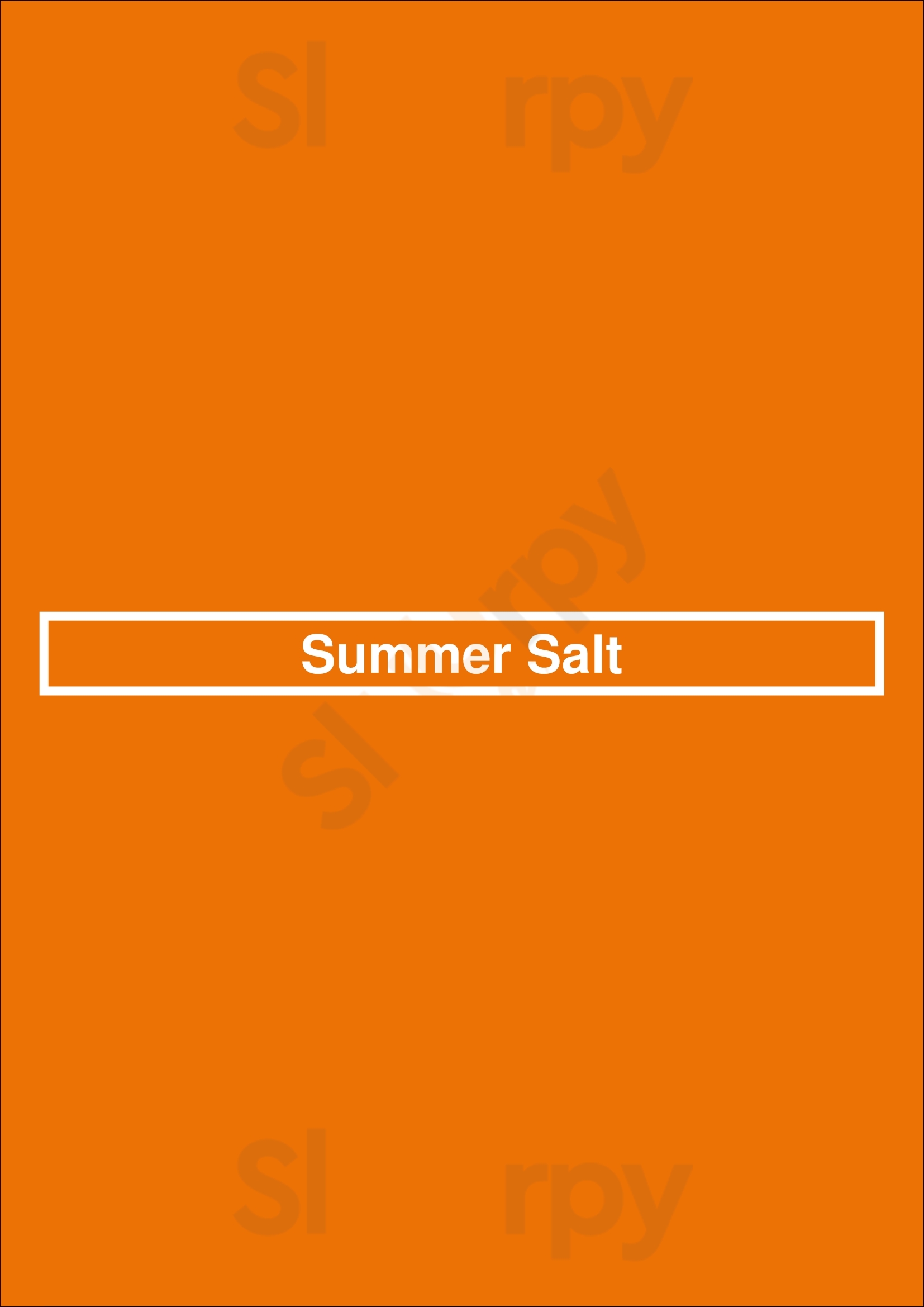 Summer Salt Cronulla Menu - 1