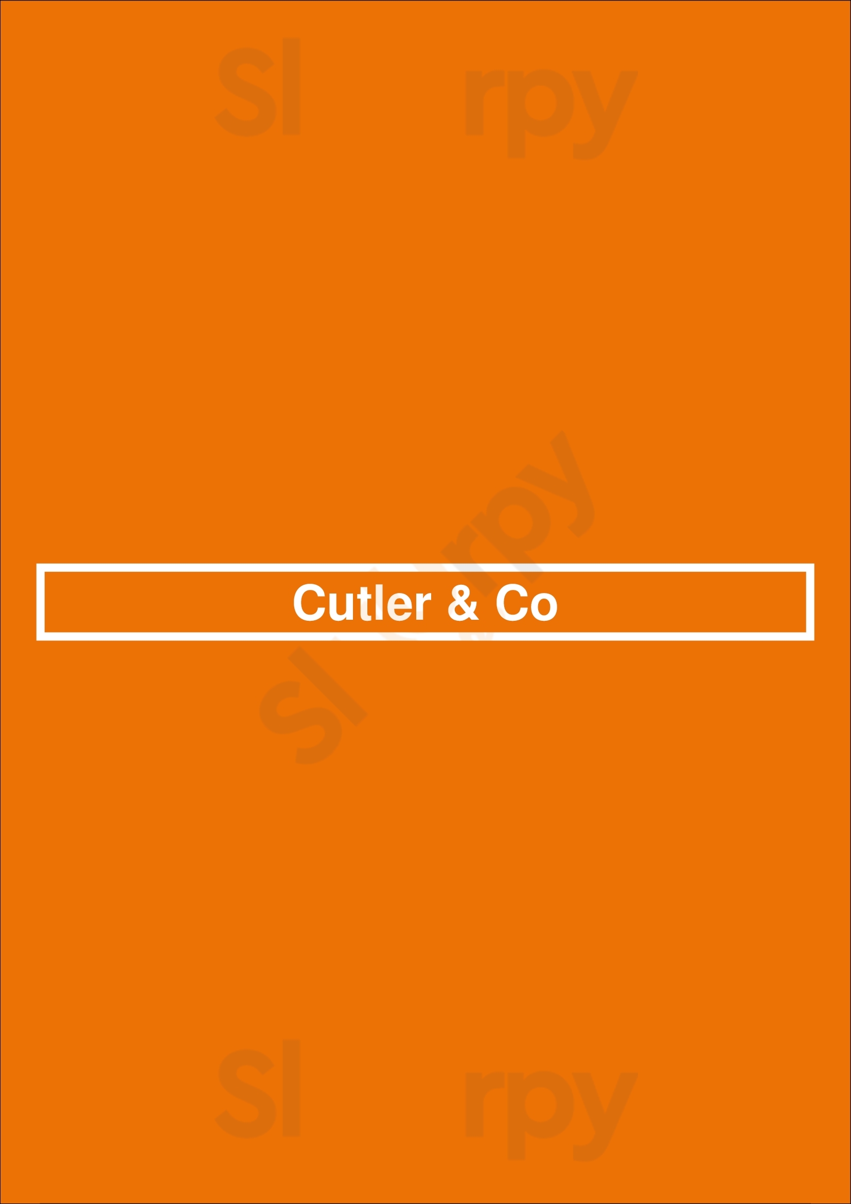 Cutler & Co Fitzroy Menu - 1