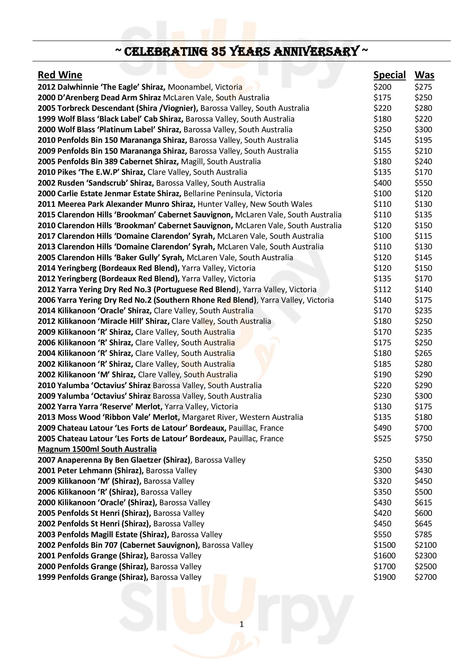 Choi's Hawthorn Menu - 1
