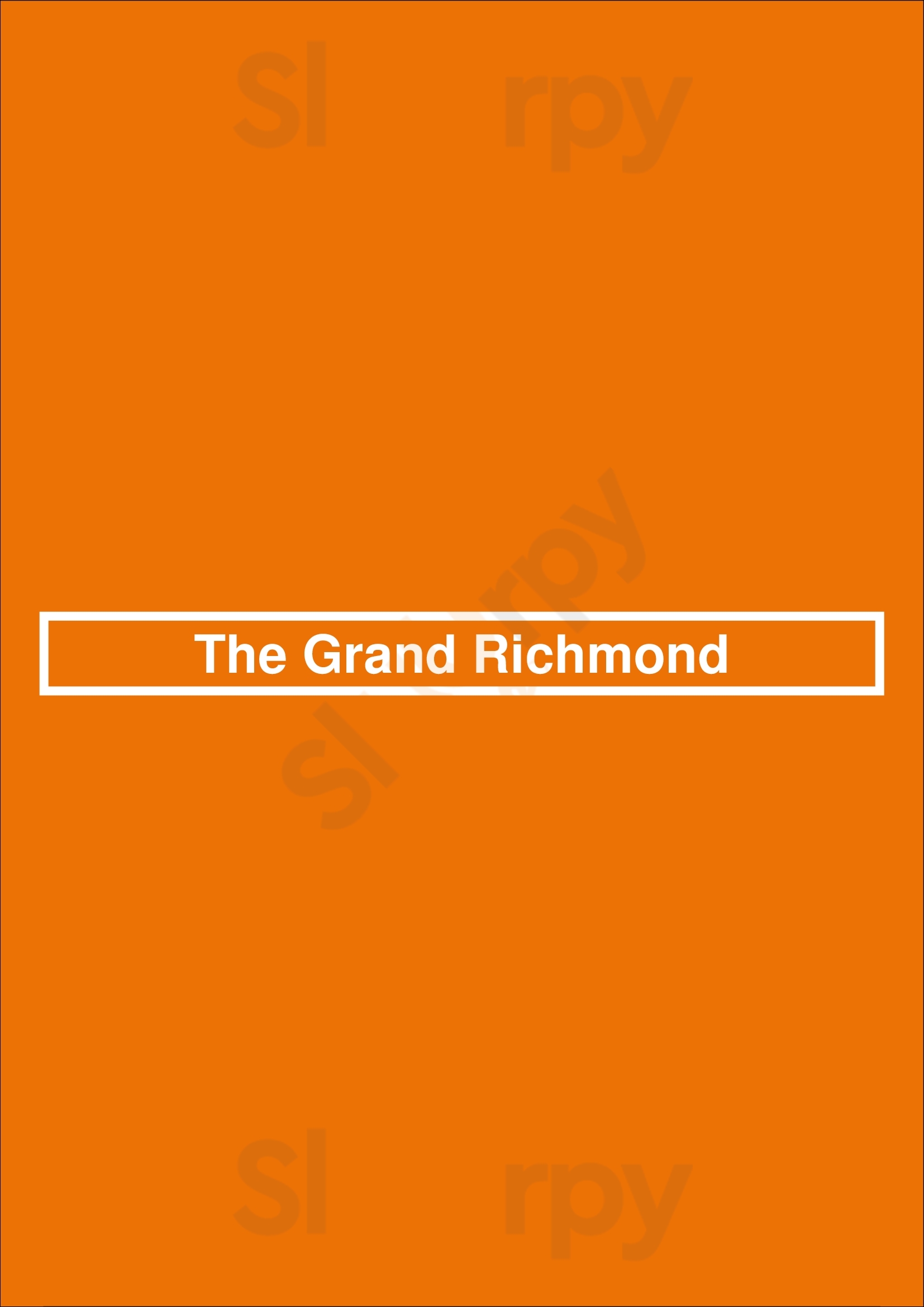 The Grand Hotel Richmond Richmond Menu - 1