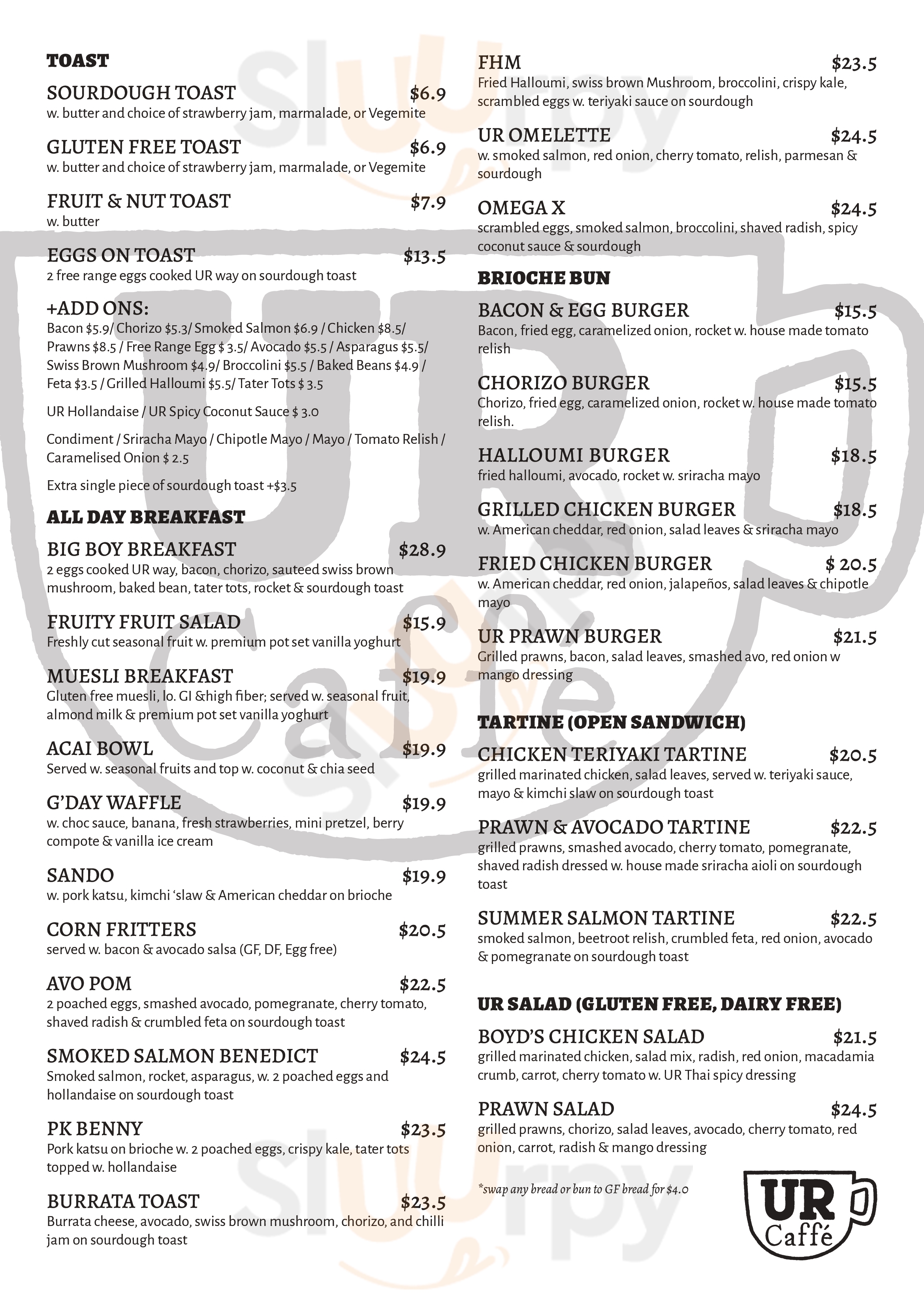 Main Menu - Ur Caffe