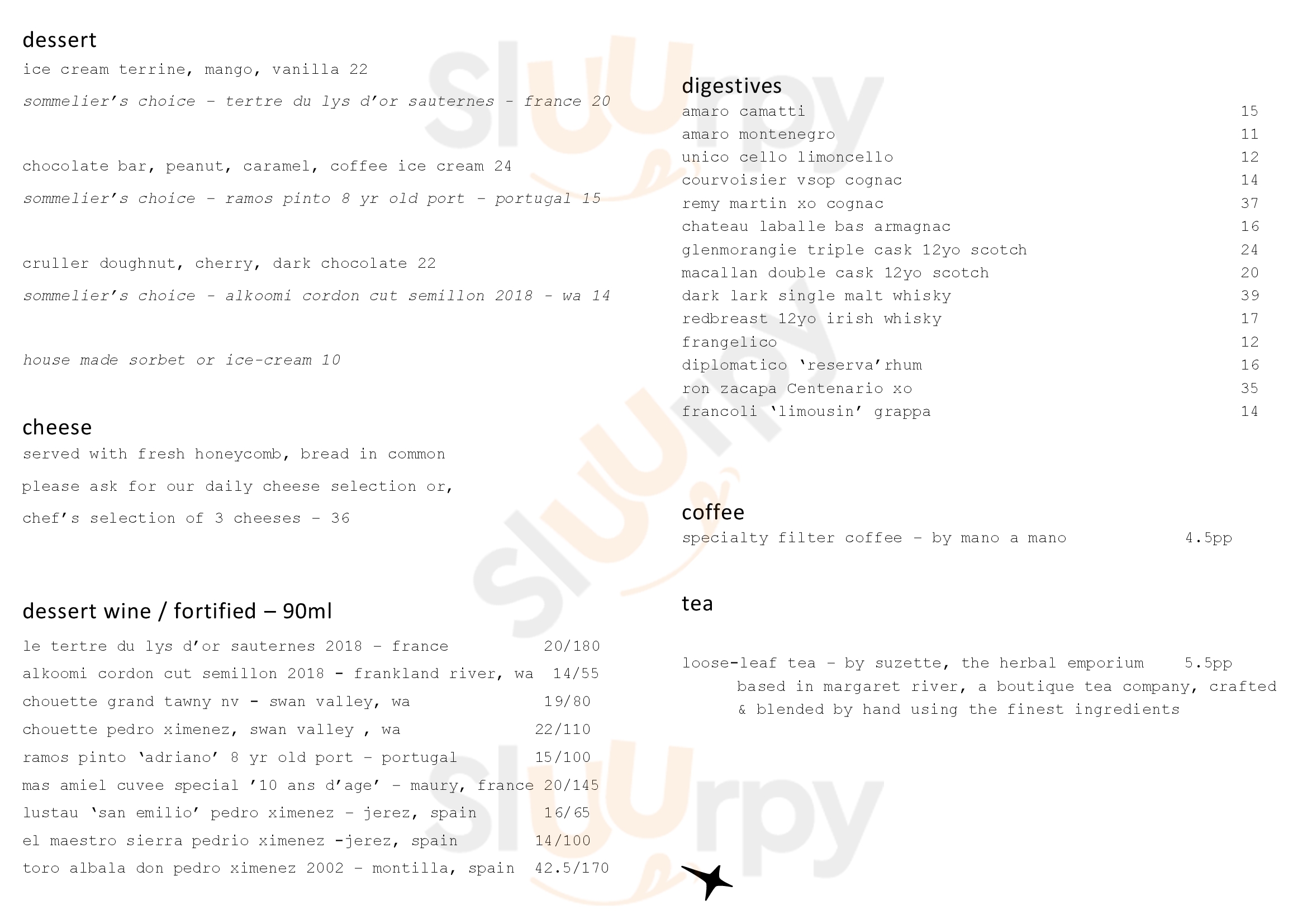 Main Menu - Balthazar Bar Restaurant