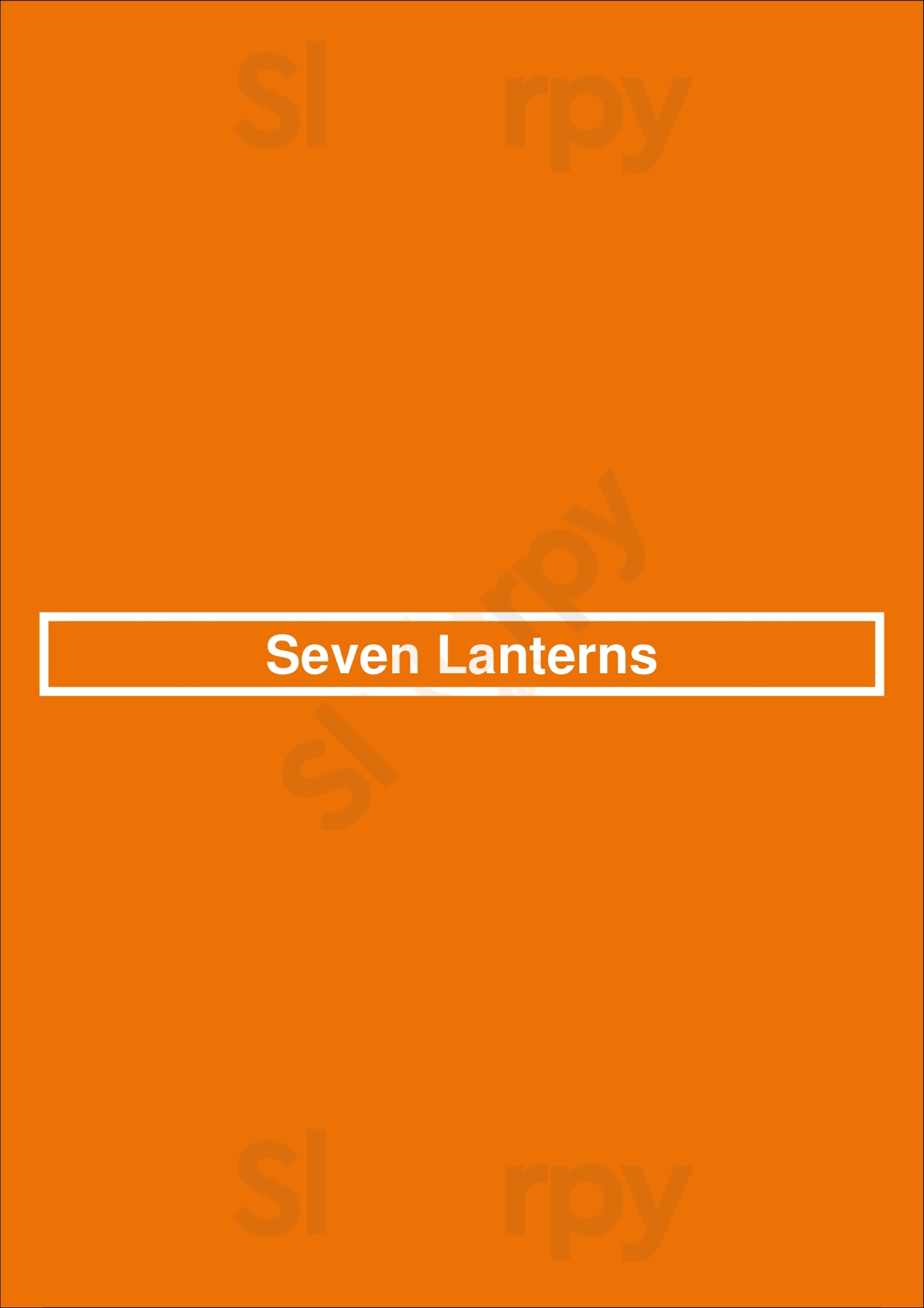 Seven Lanterns Sylvania Menu - 1