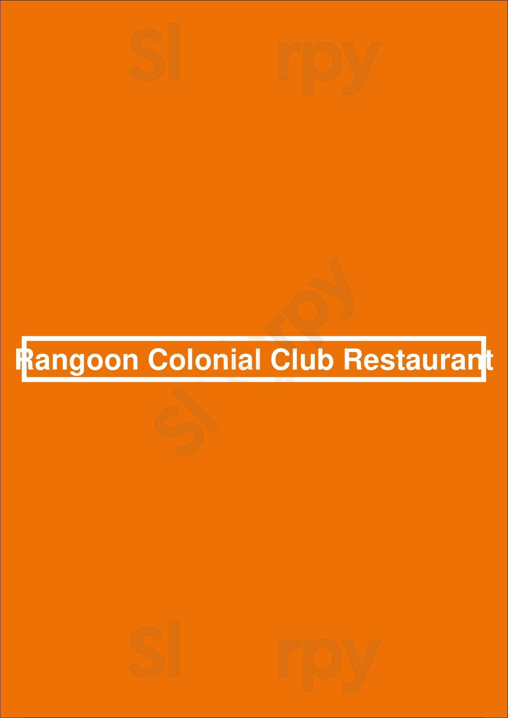 Rangoon Colonial Club Restaurant Crows Nest Menu - 1