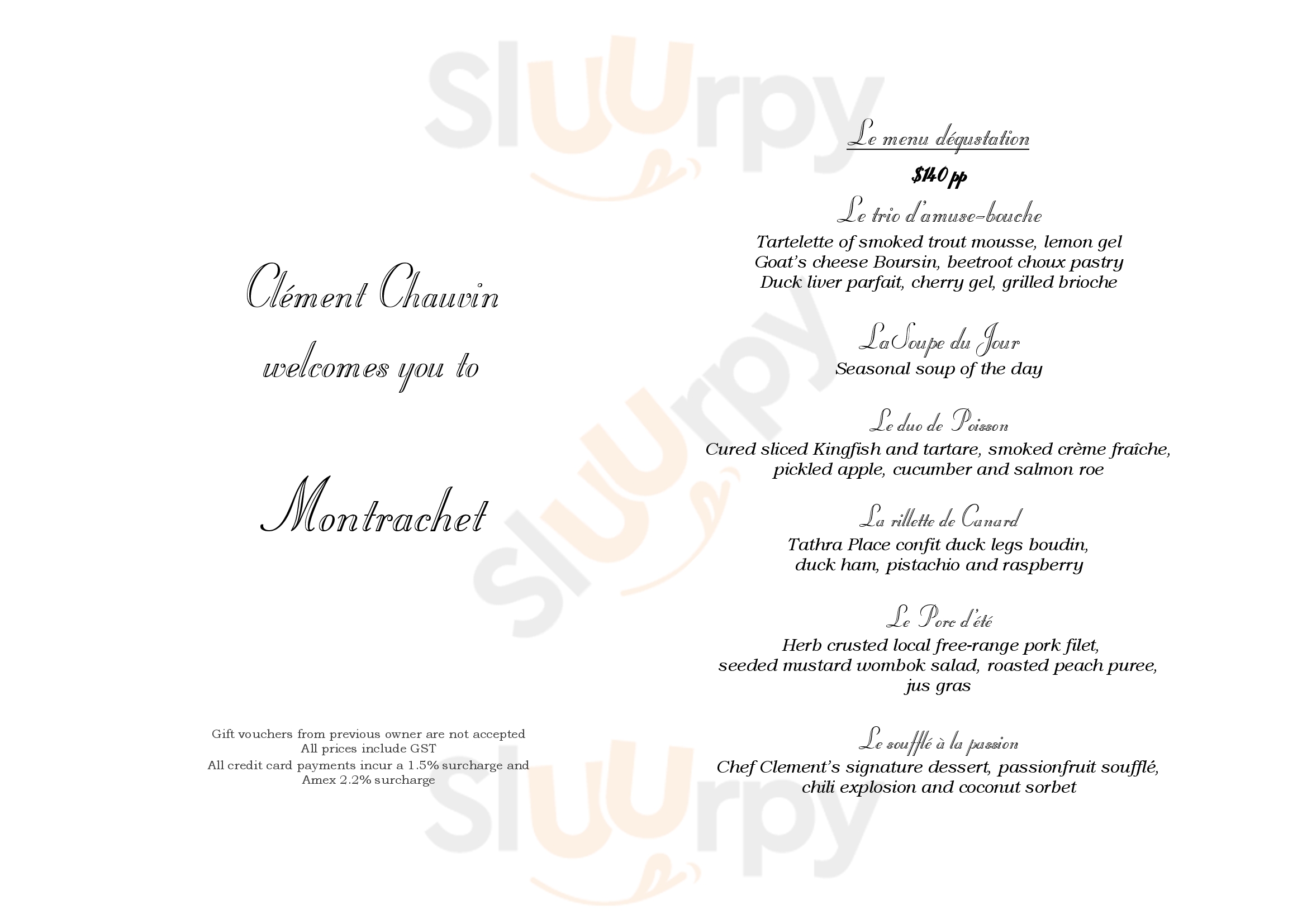 Main Menu - Montrachet