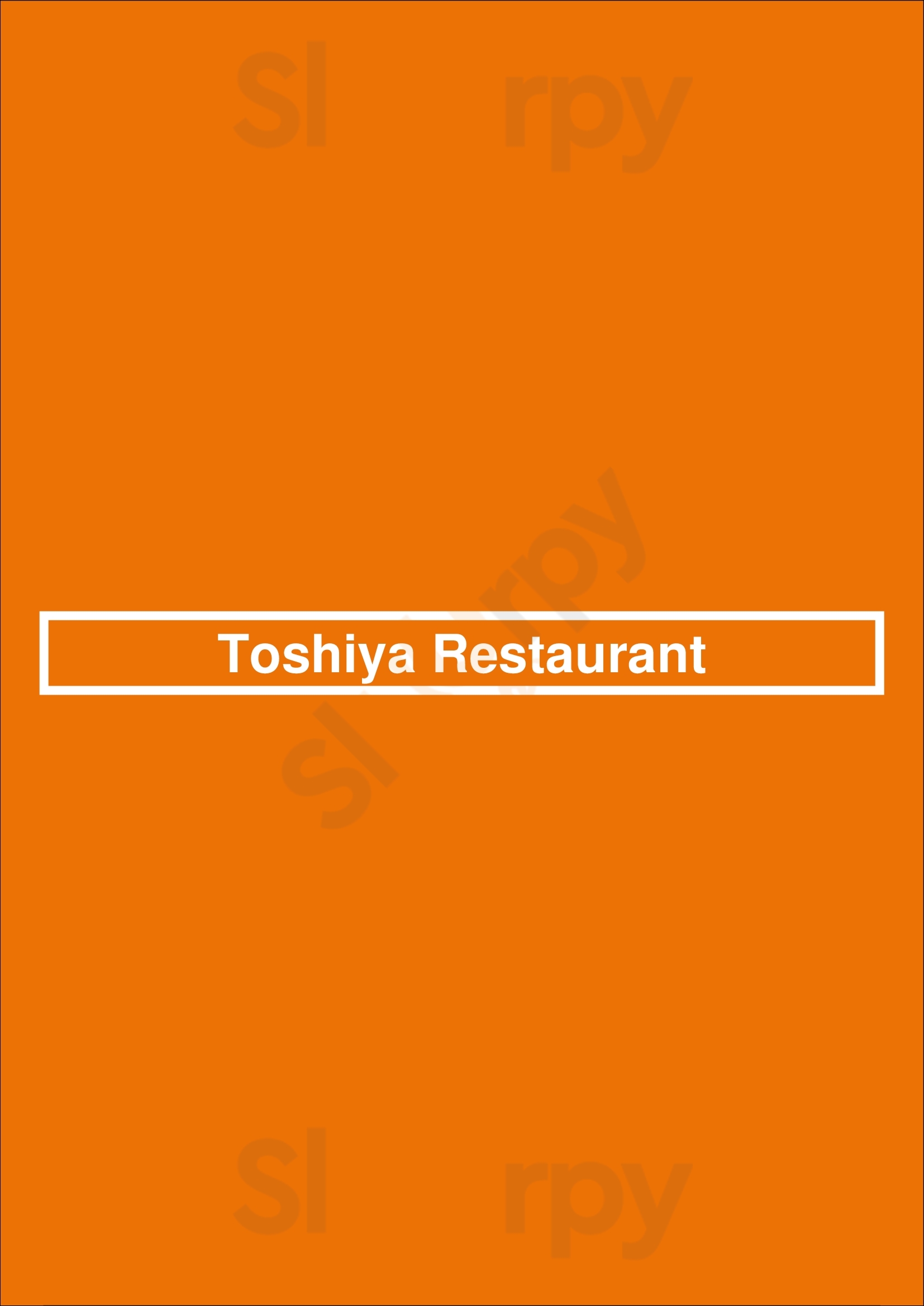 Toshiya Restaurant Cremorne Menu - 1