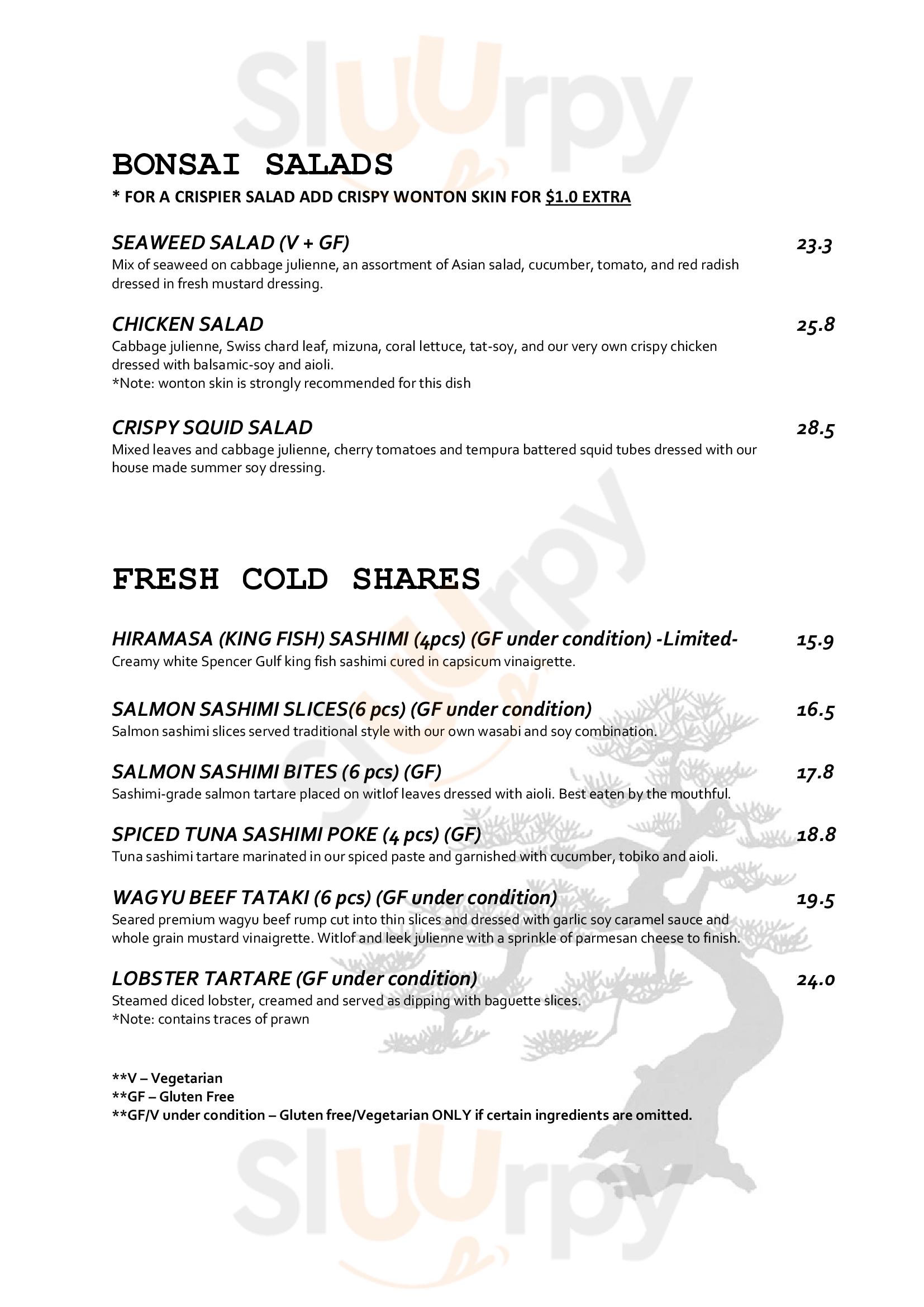 Main Menu - The Bonsai