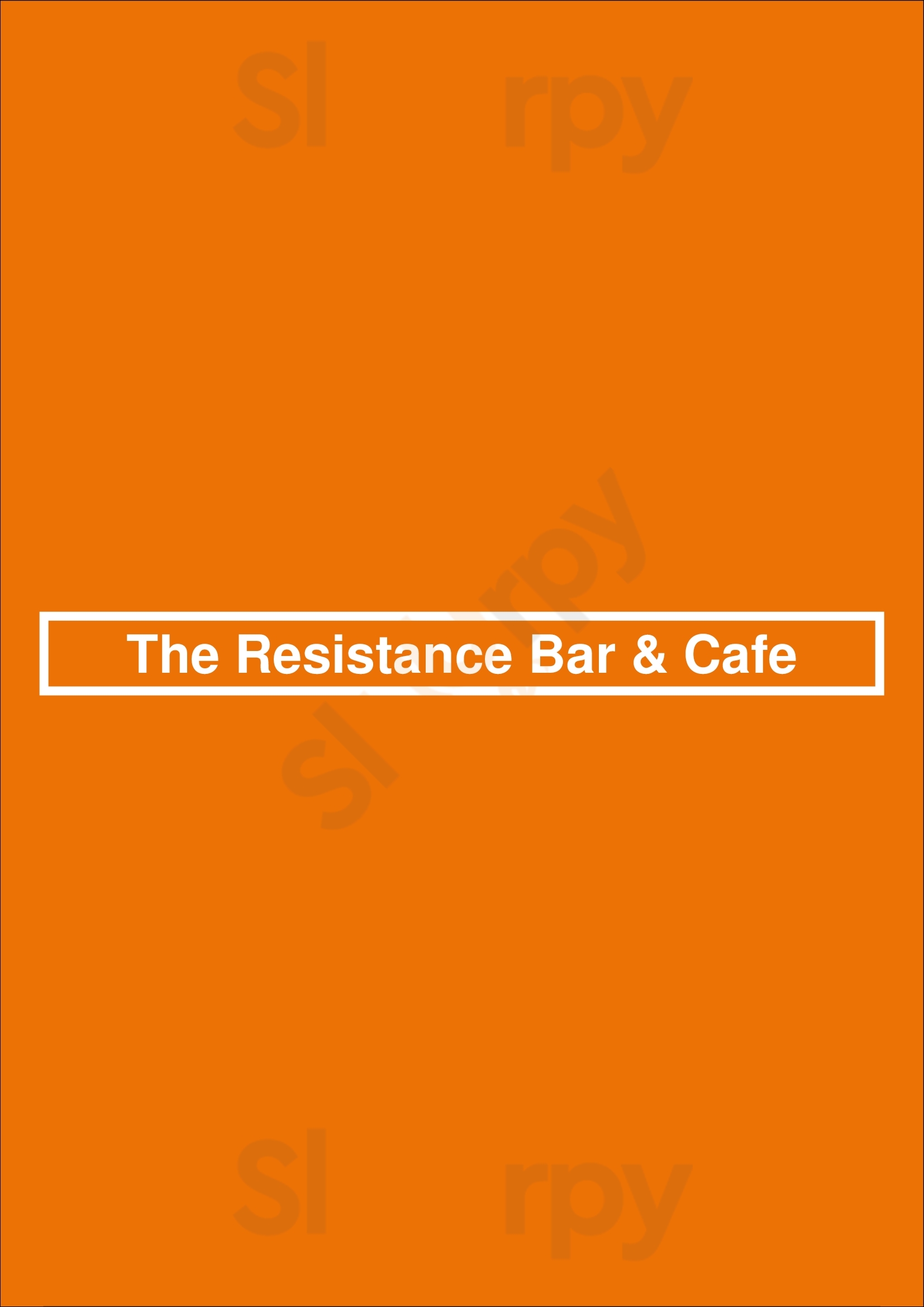 The Resistance Bar & Cafe Hawthorn Menu - 1