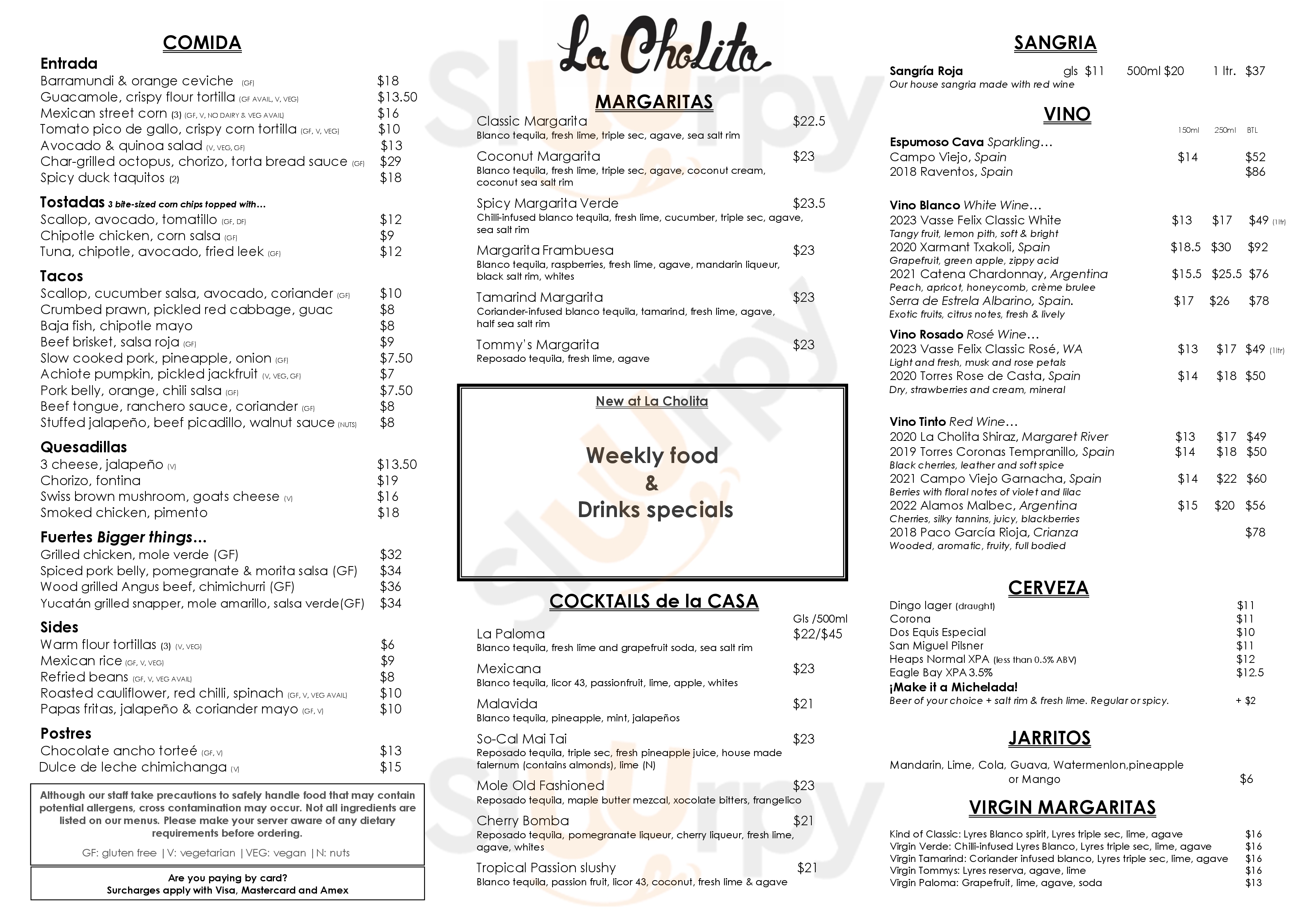 La Cholita Perth Menu - 1