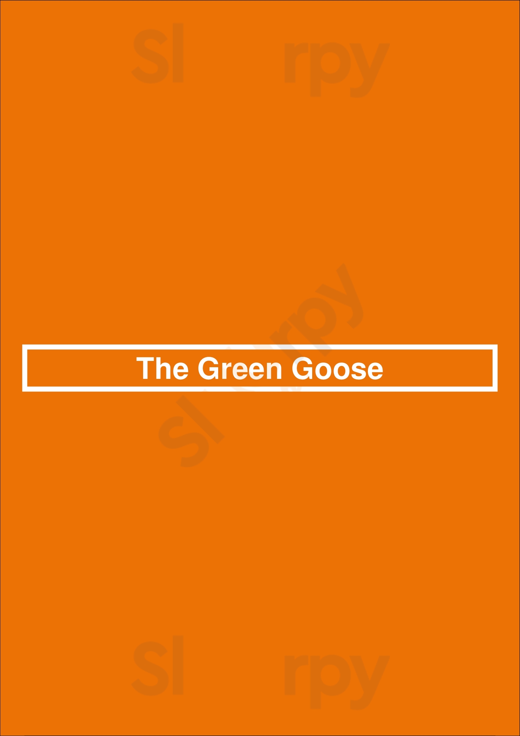 The Green Goose Malvern Menu - 1